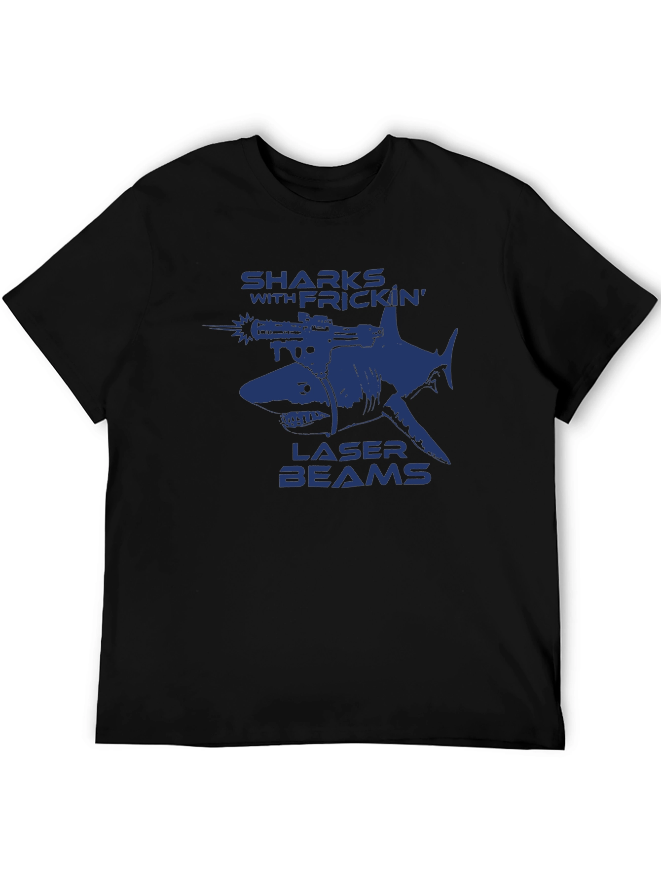 Black Sharks With Frickin' Laser Beams Graphic T-Shirt view 5