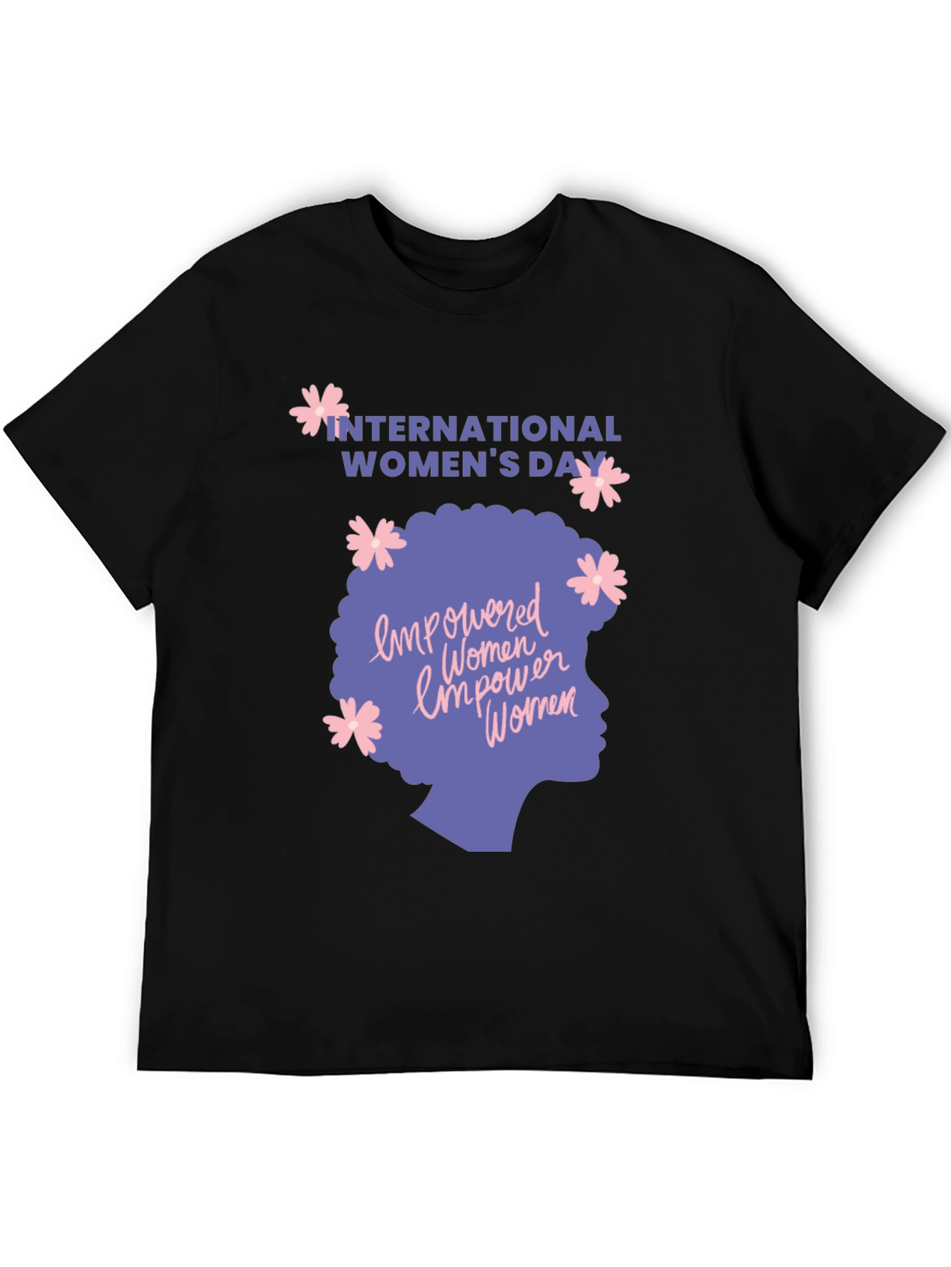 Black International Women's Day Empowered Women T-Shirt view 5