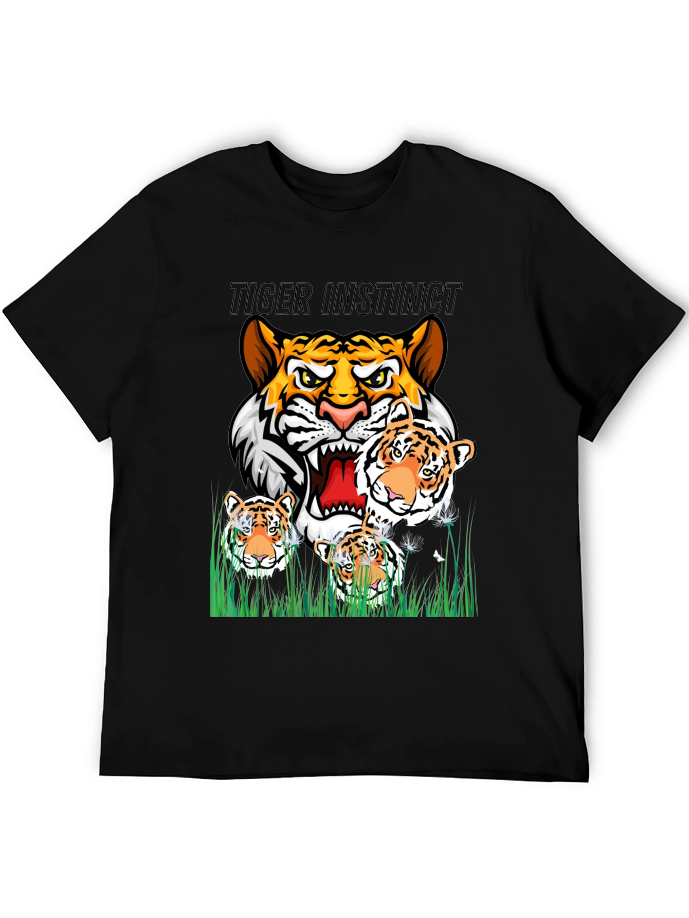 Black Tiger Instinct Black Graphic T-Shirt view 5