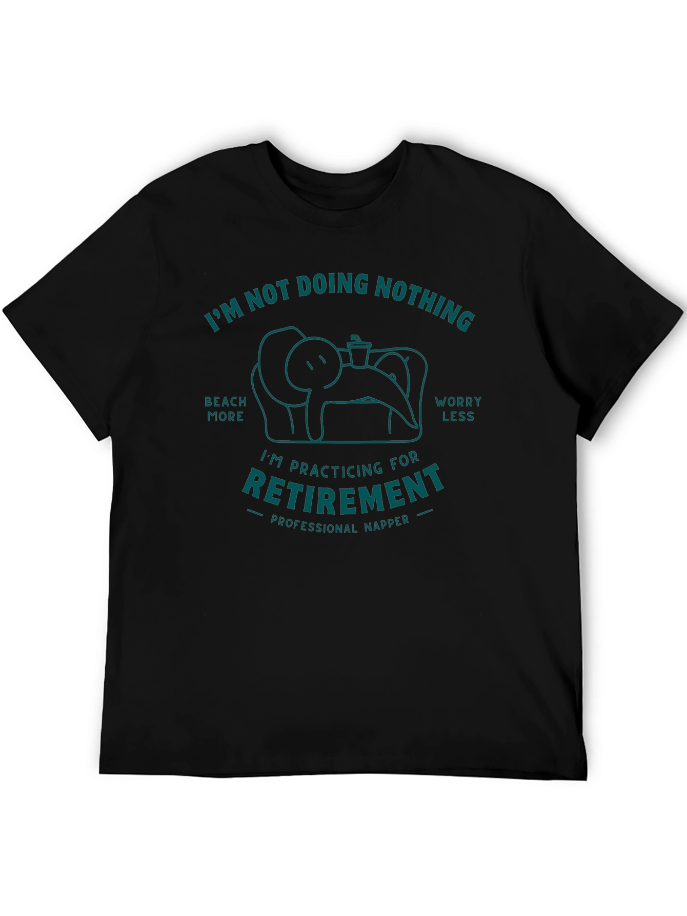 Black Funny Retirement Napping T-Shirt view 5