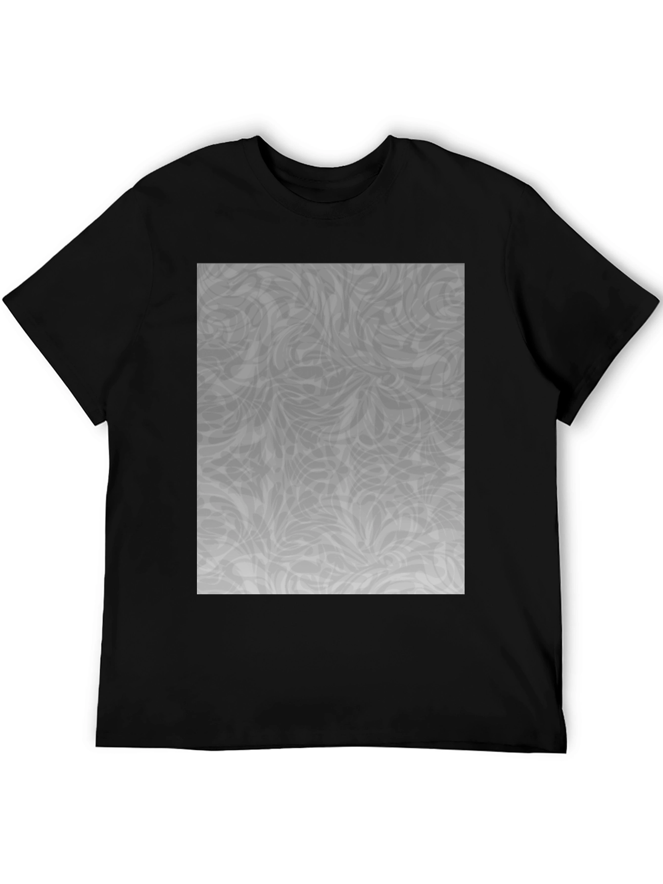 Black Abstract Grey Pattern Black Tee view 5