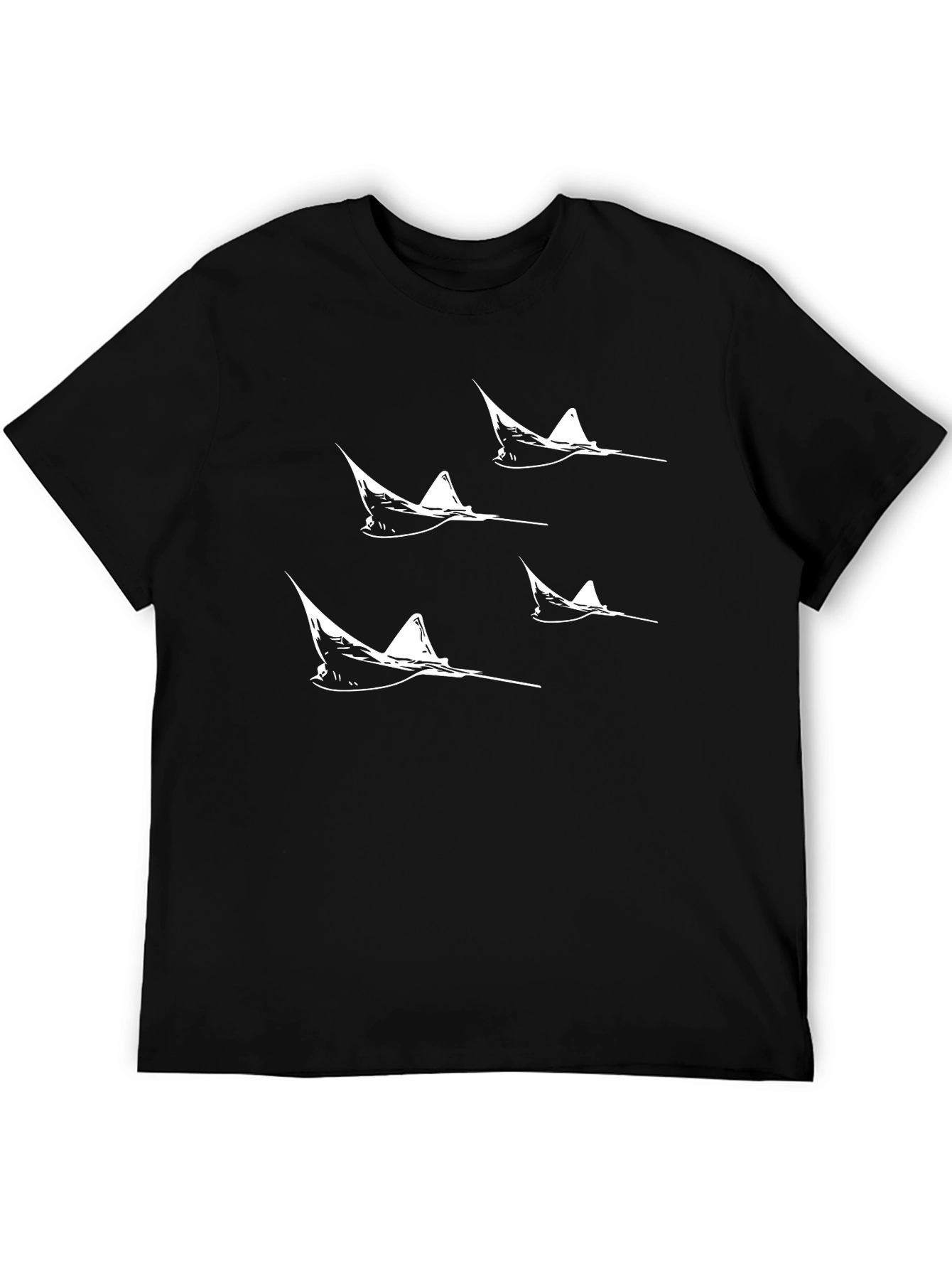 Black Manta Ray Graphic Tee - Men's Black T-Shirt view 5