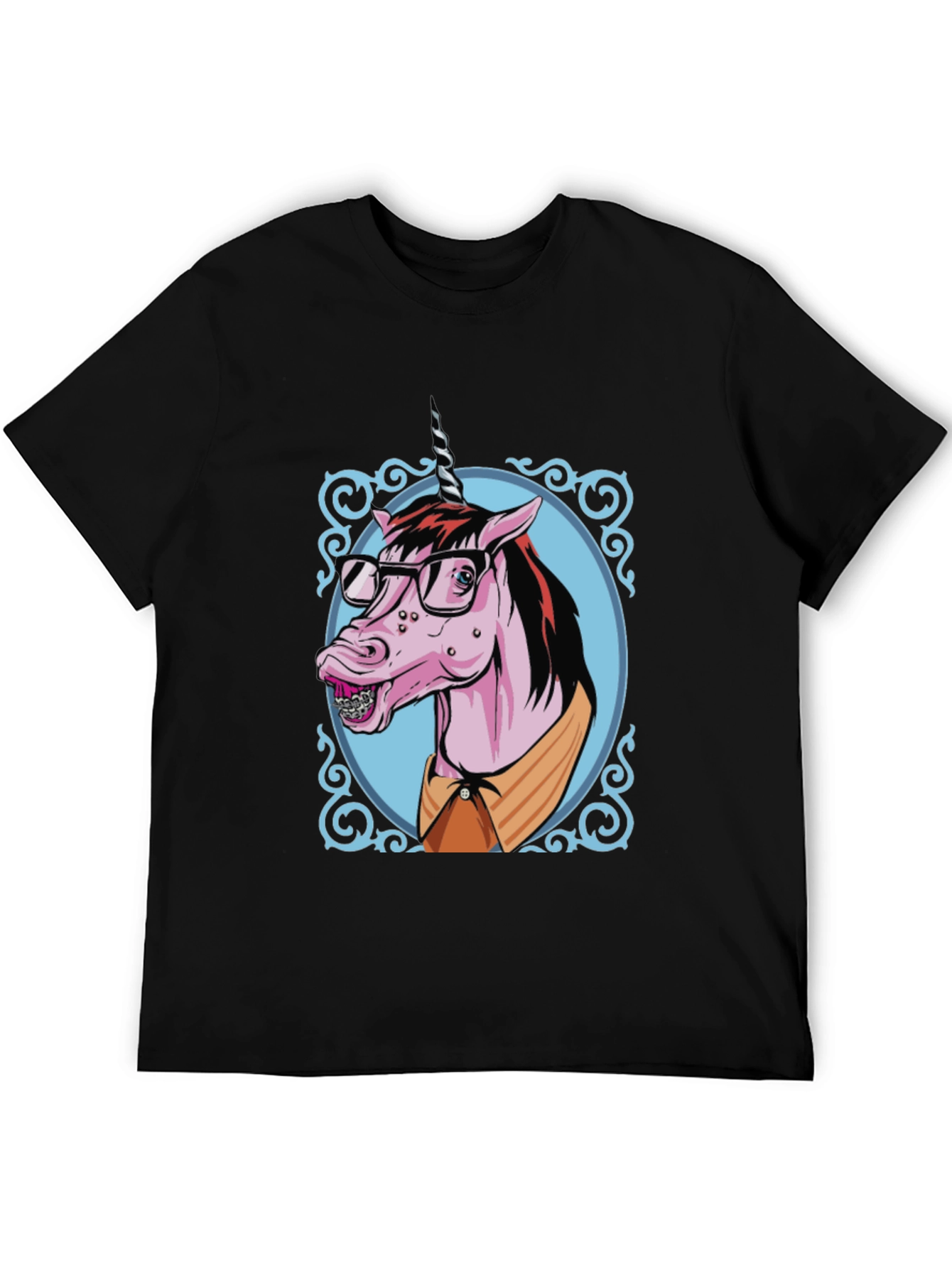 Black Unicorn Geek Graphic T-Shirt view 5