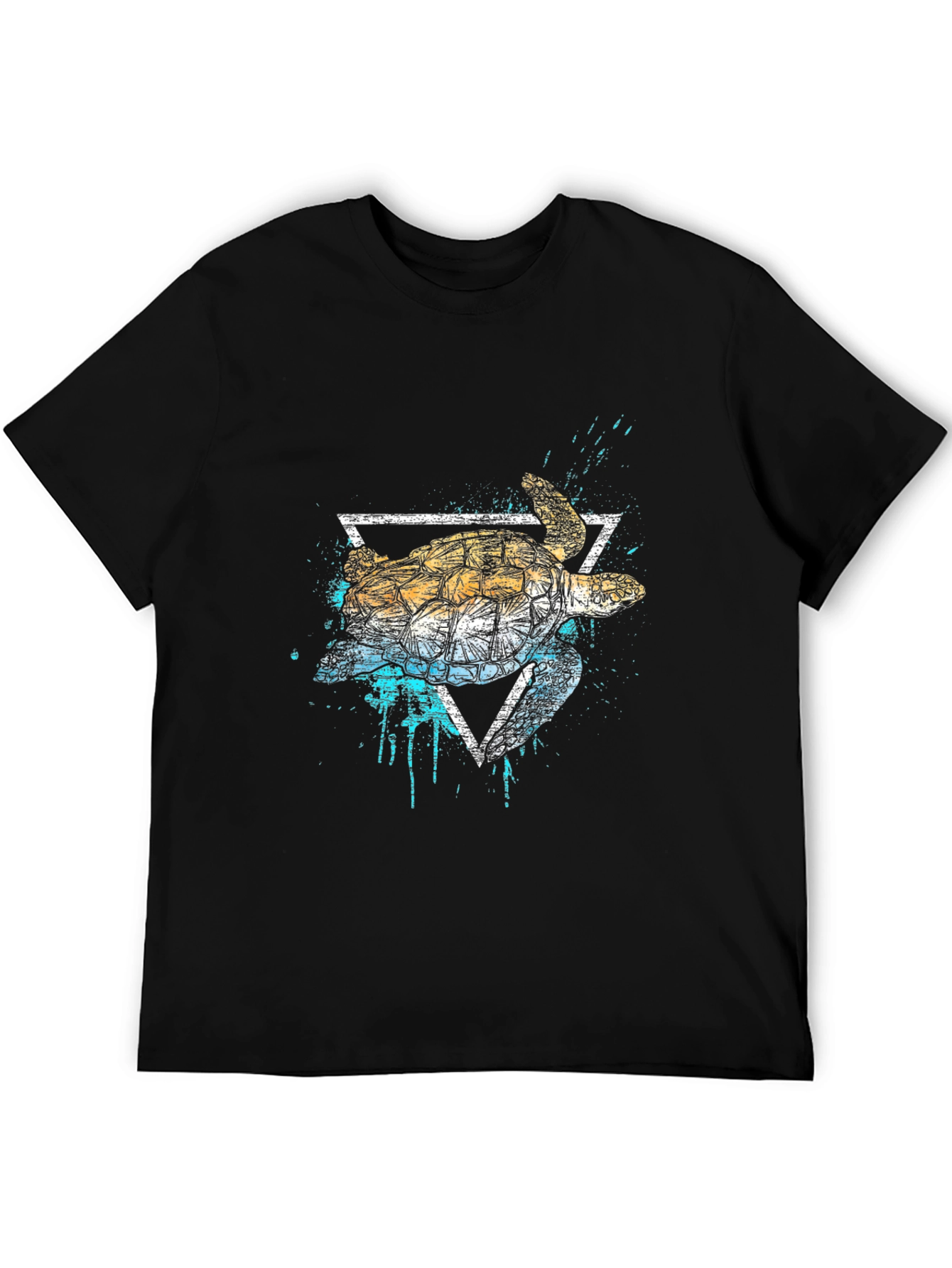 Black Turtle Graphic Print Men's T-Shirt view 5