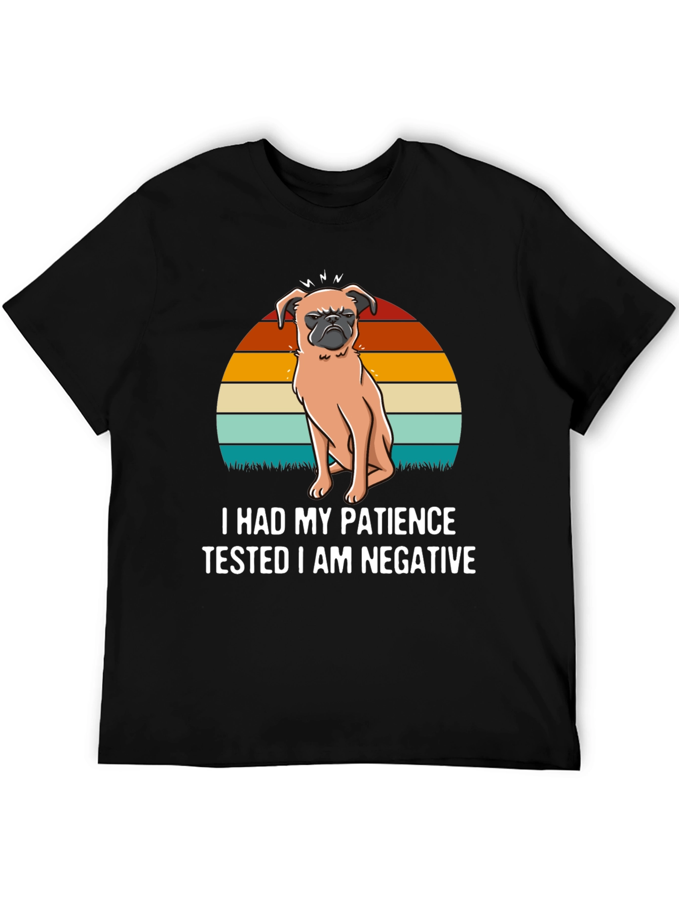 Black Patience Tested Negative Pug Graphic Tee view 5