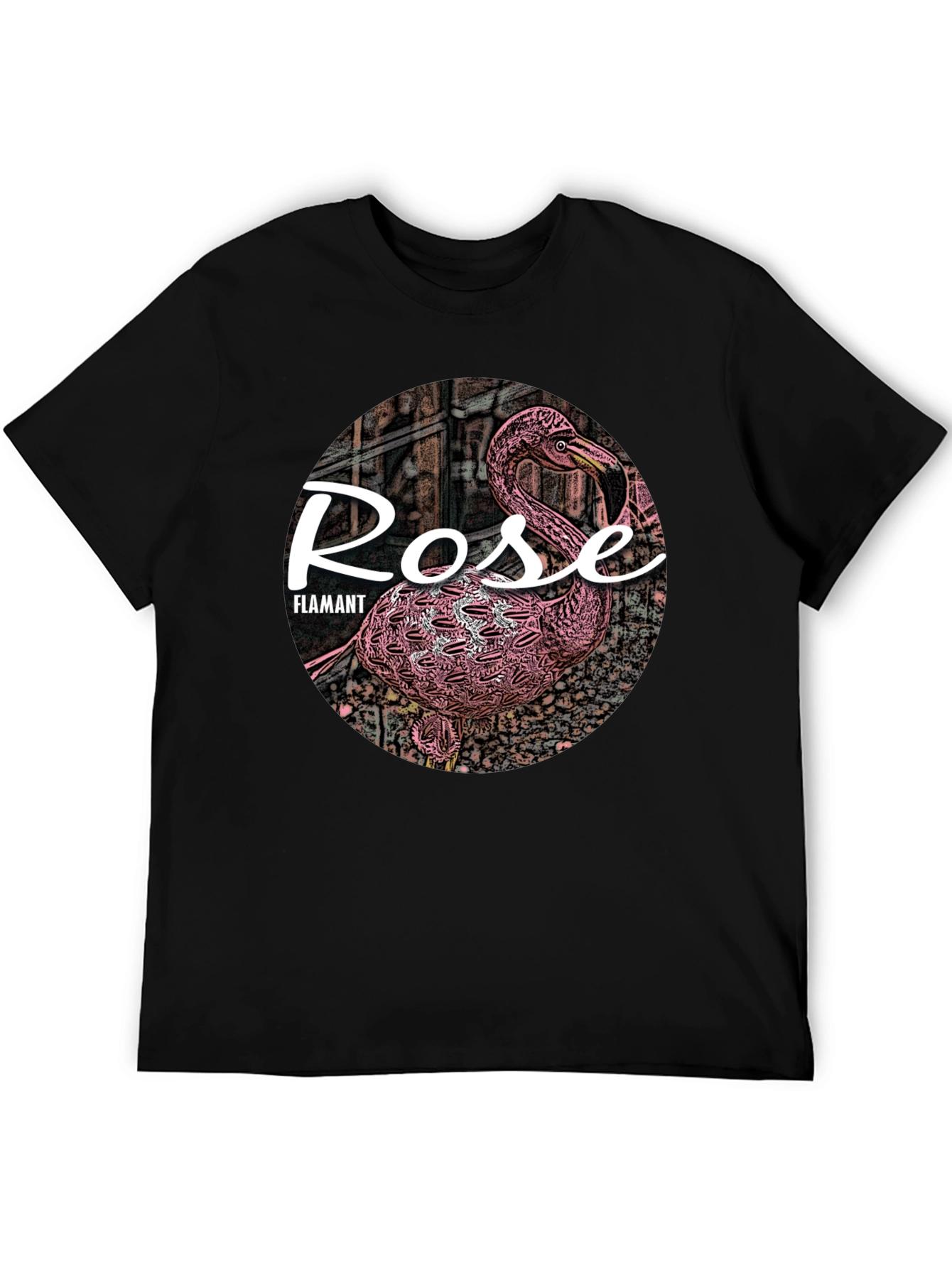 Black Rose Flamant Black T-Shirt view 5