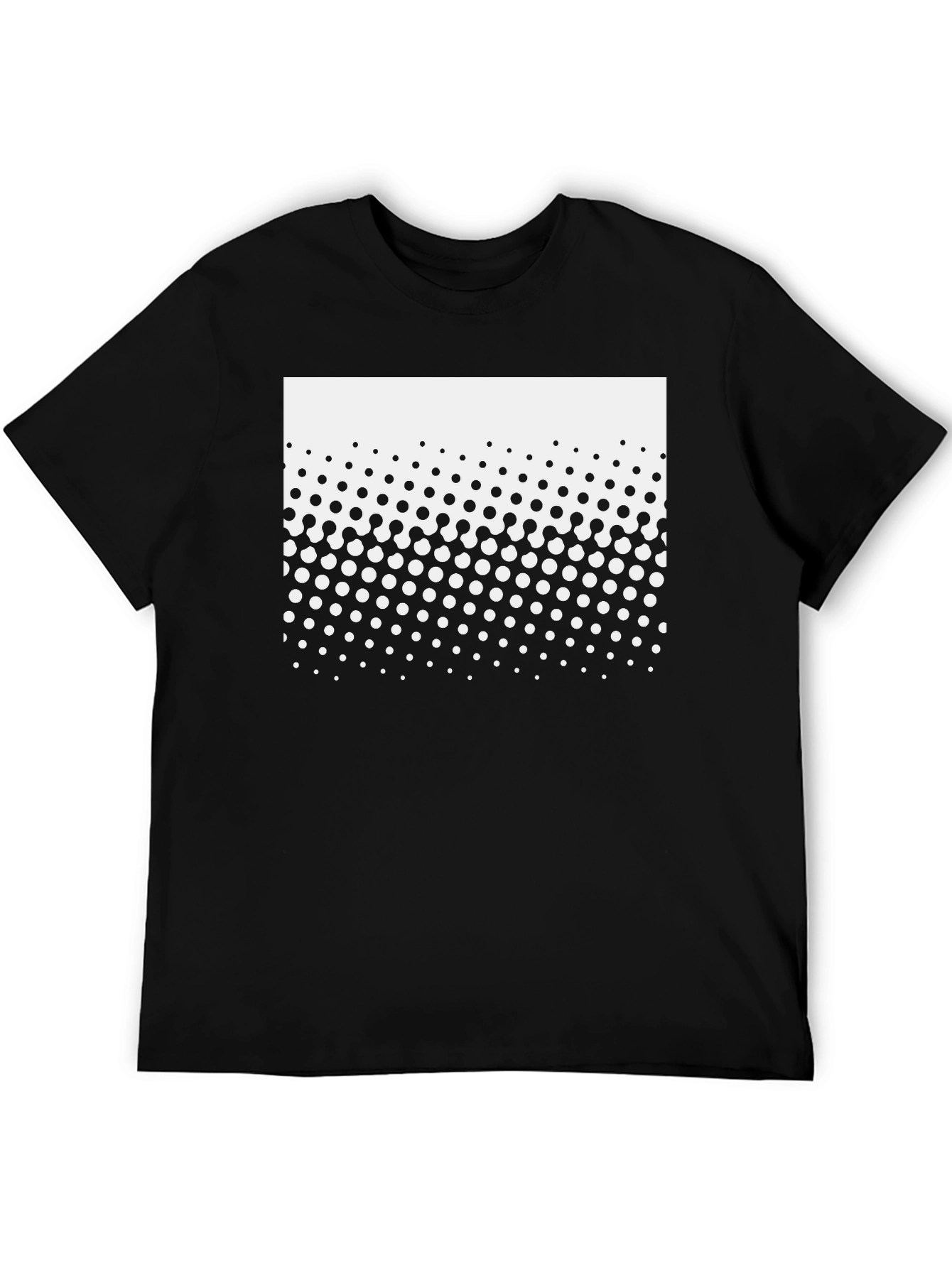 Black Modern Halftone Graphic Black T-Shirt view 5
