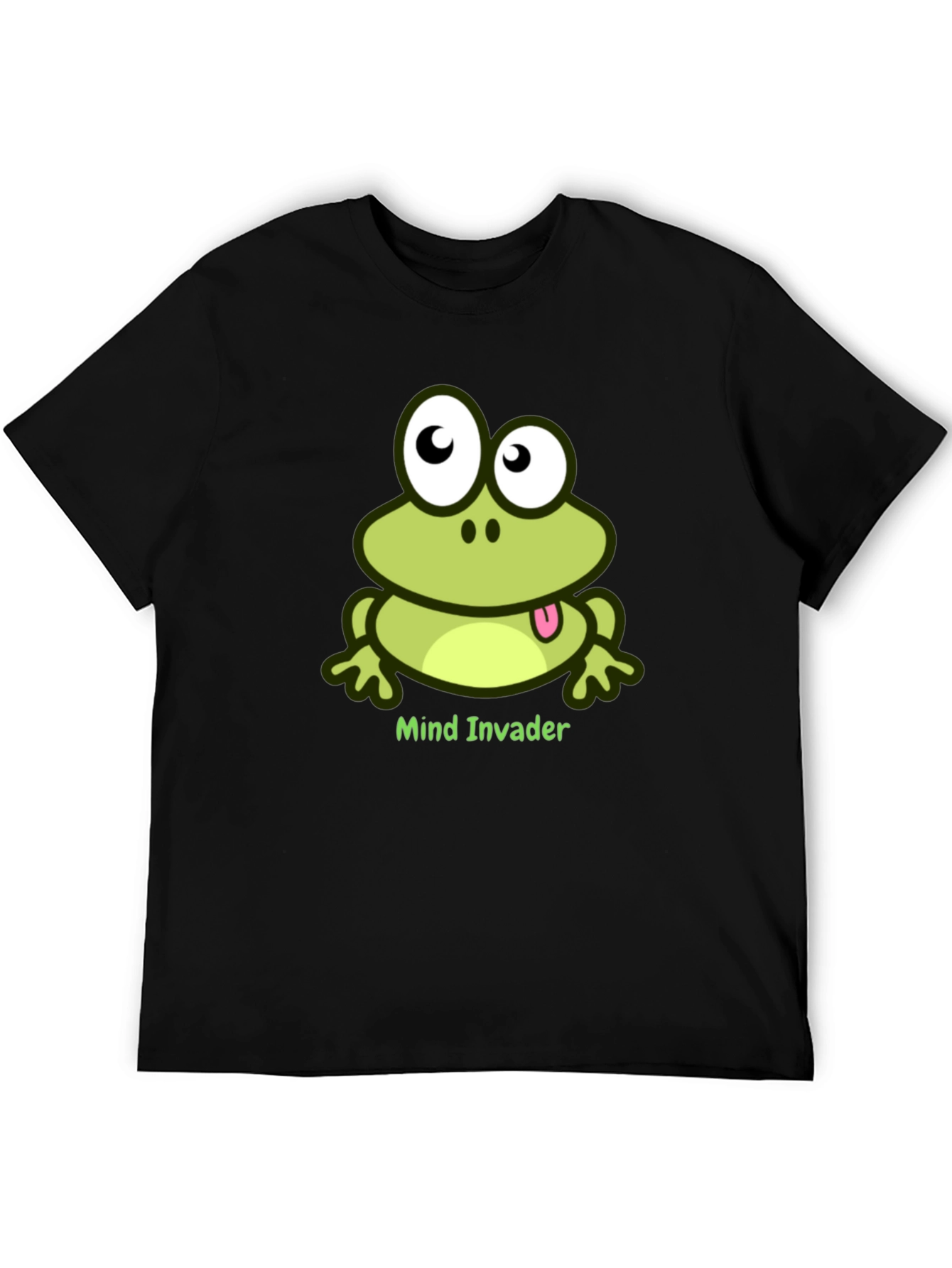 Black Mind Invader Frog Black T-Shirt view 5