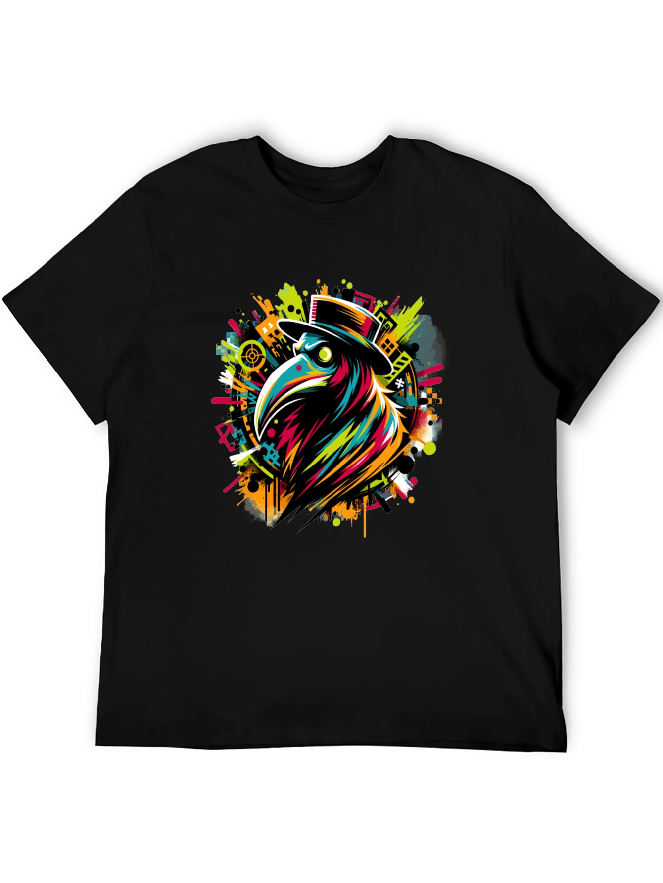 Black Plague Doctor T-Shirt - Vivid Graphic Tee view 5