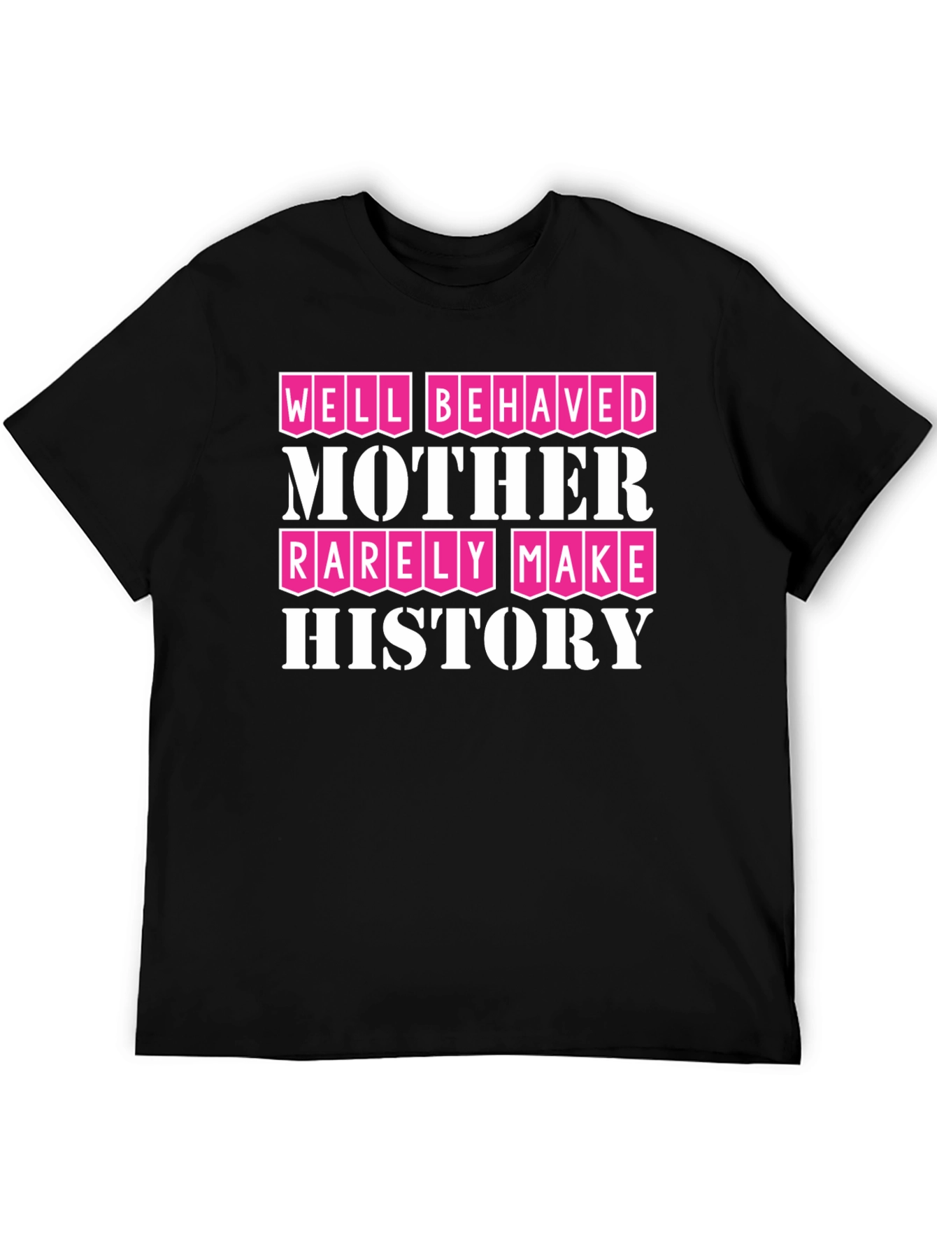 Black Well Behaved Mother T-Shirt - Black view 5