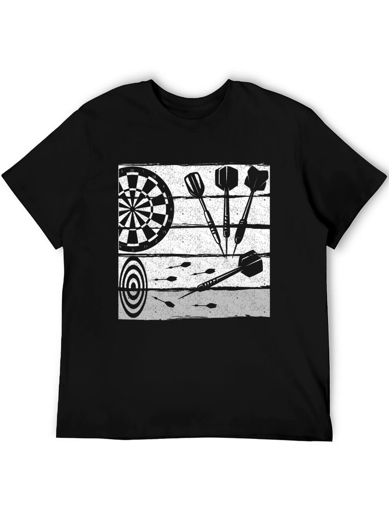 Black Darts Graphic T-Shirt - Black Cotton Tee view 5