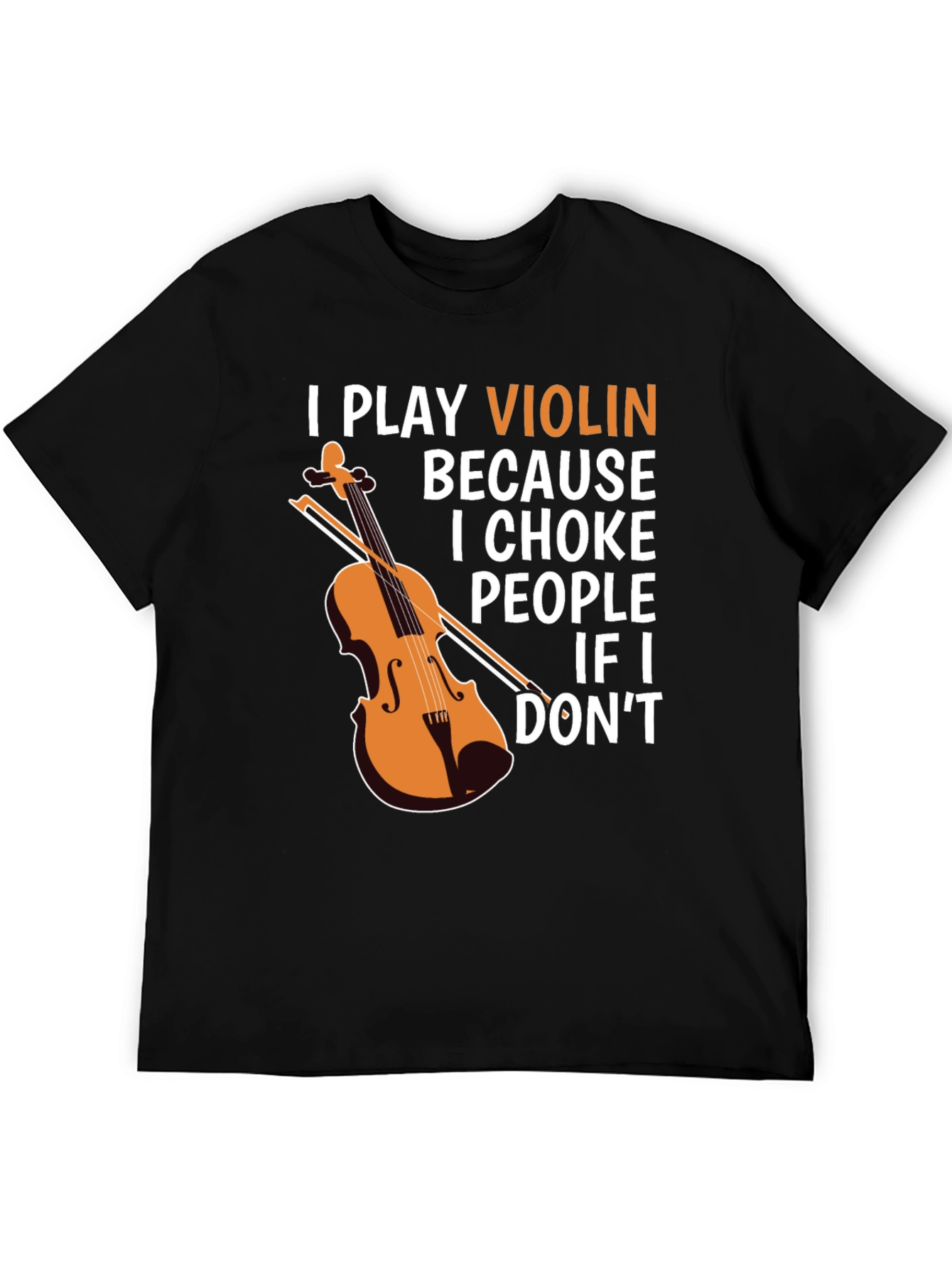Black Violin Choke Funny Graphic Tee view 5