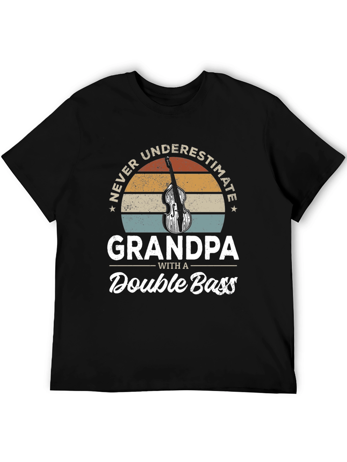 Black Grandpa Double Bass T-Shirt view 5