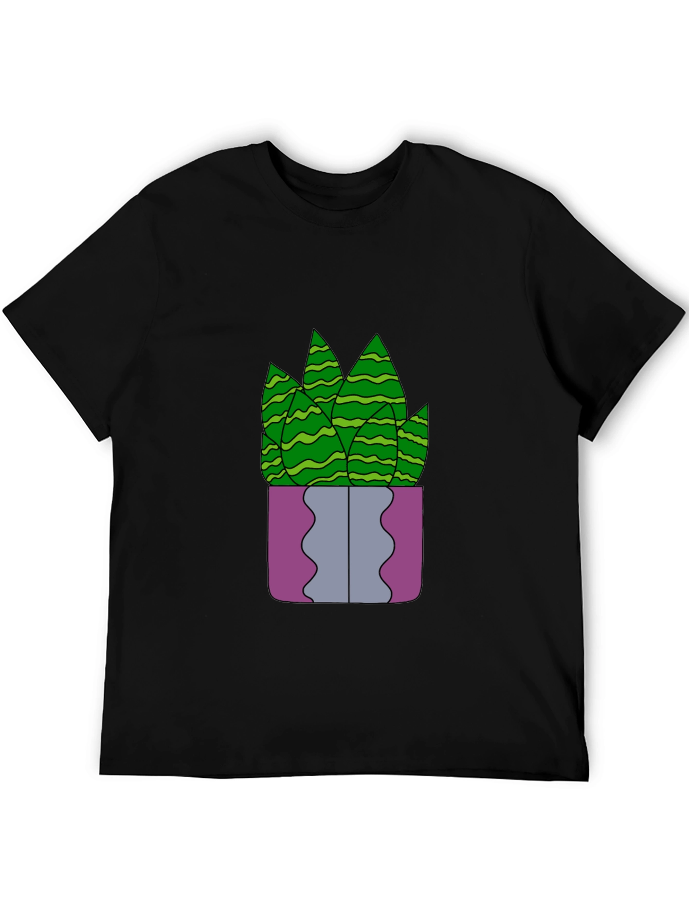 Black Potted Plant Graphic Tee - Unique Design, Soft Fabric view 5