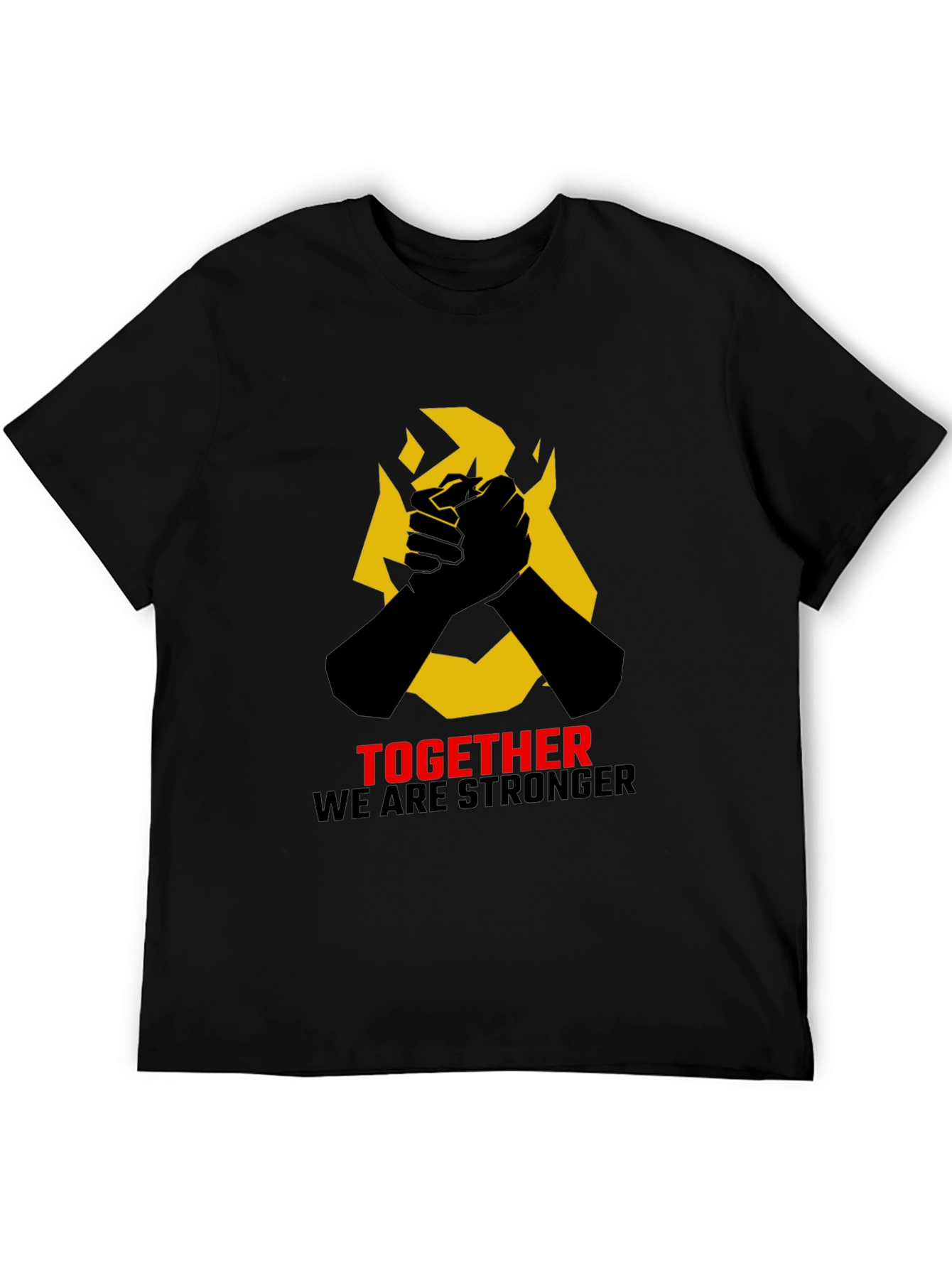 Black Together Stronger Graphic Tee - Solidarity & Unity Design view 5