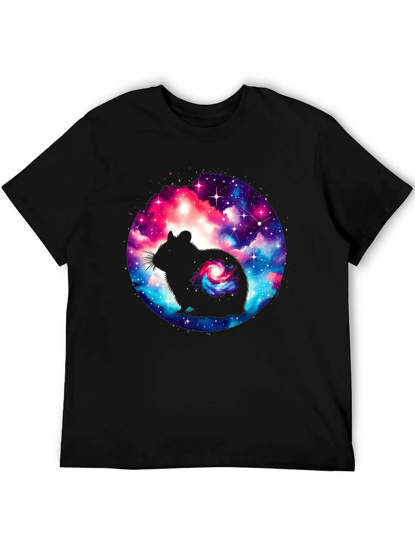 Black Galaxy Hamster Graphic T-Shirt view 5