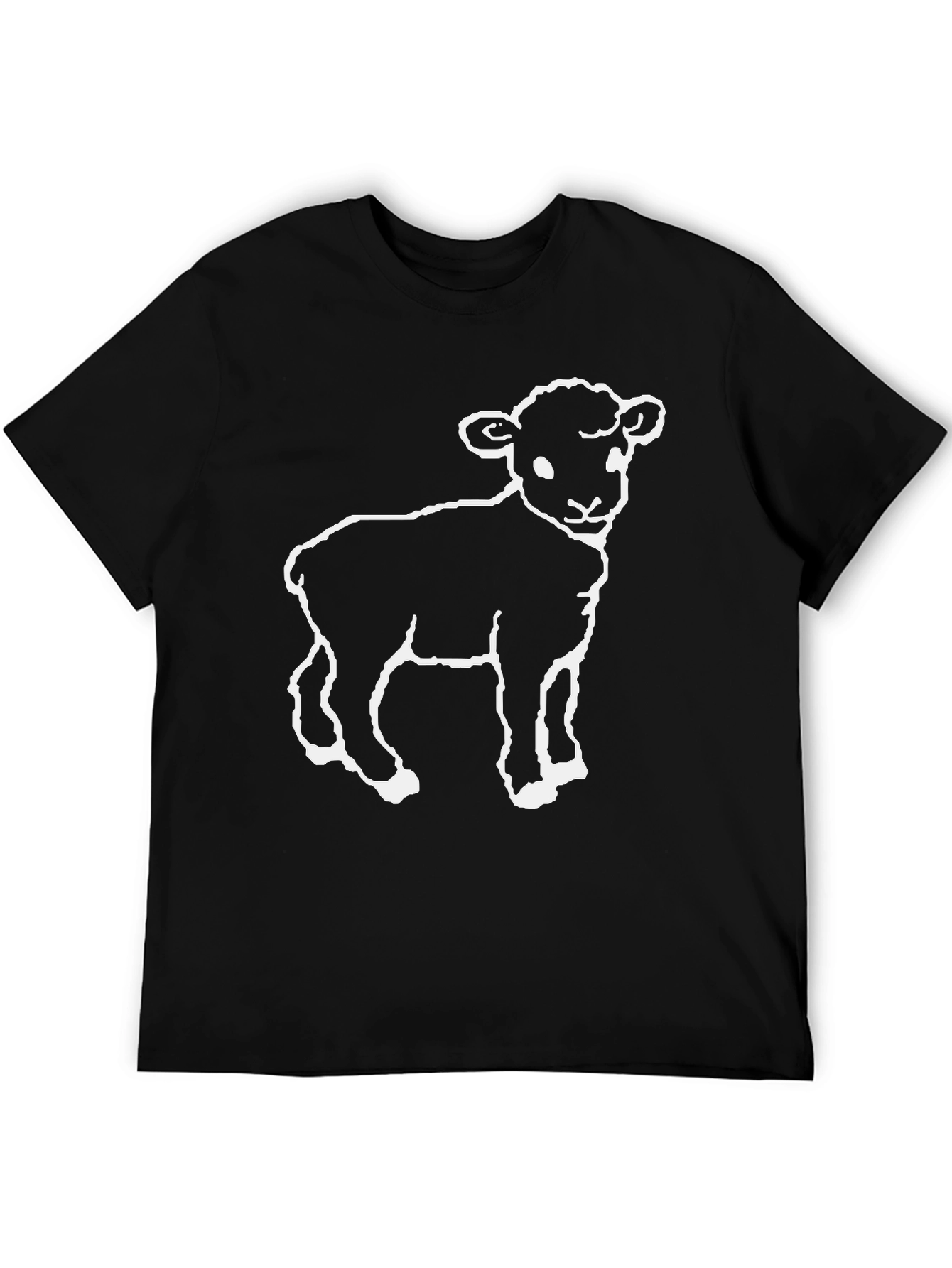 Black Lamb Graphic T-Shirt - Black Cotton Blend view 5