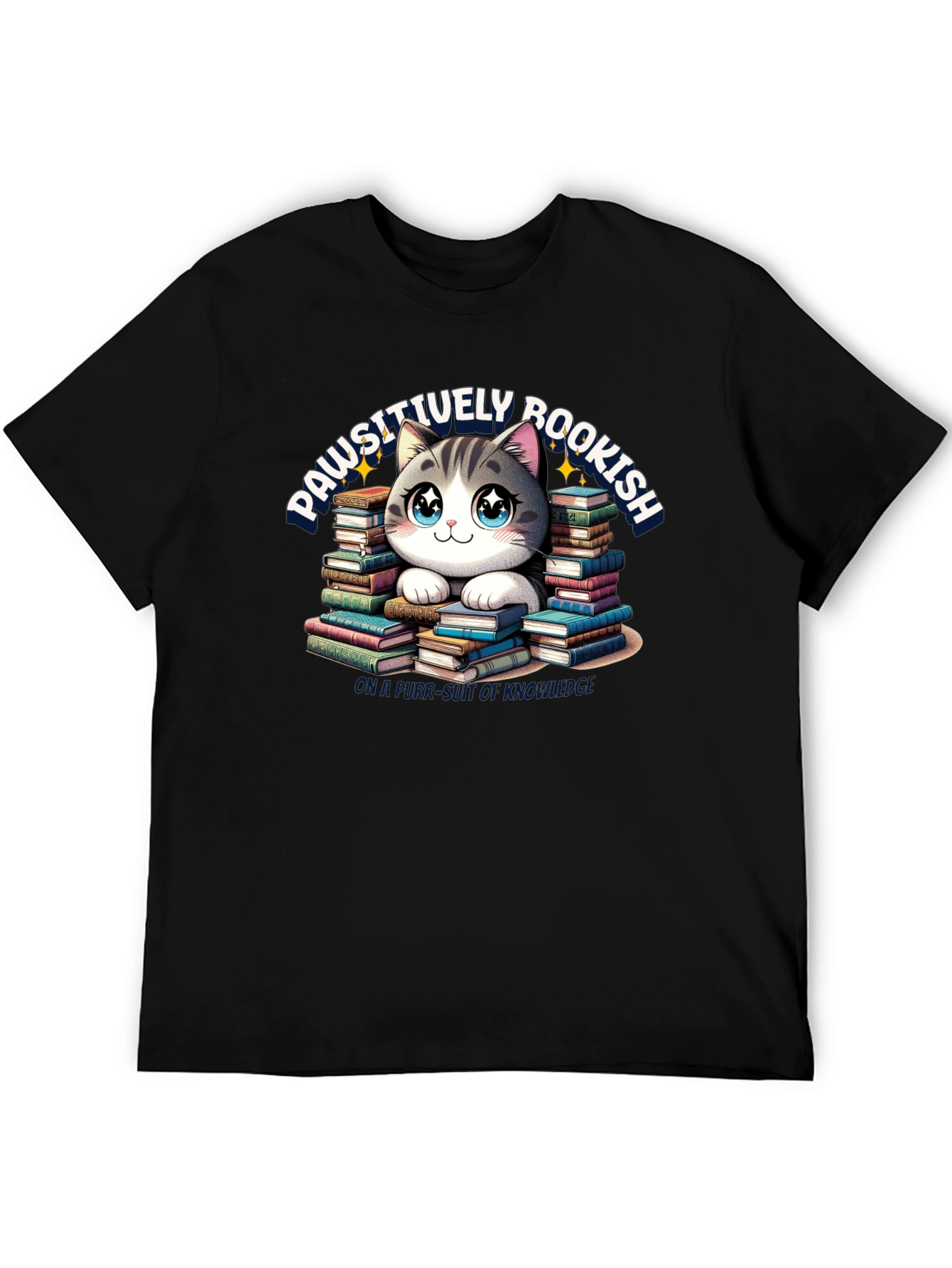 Black Pawsitively Bookish T-Shirt view 5