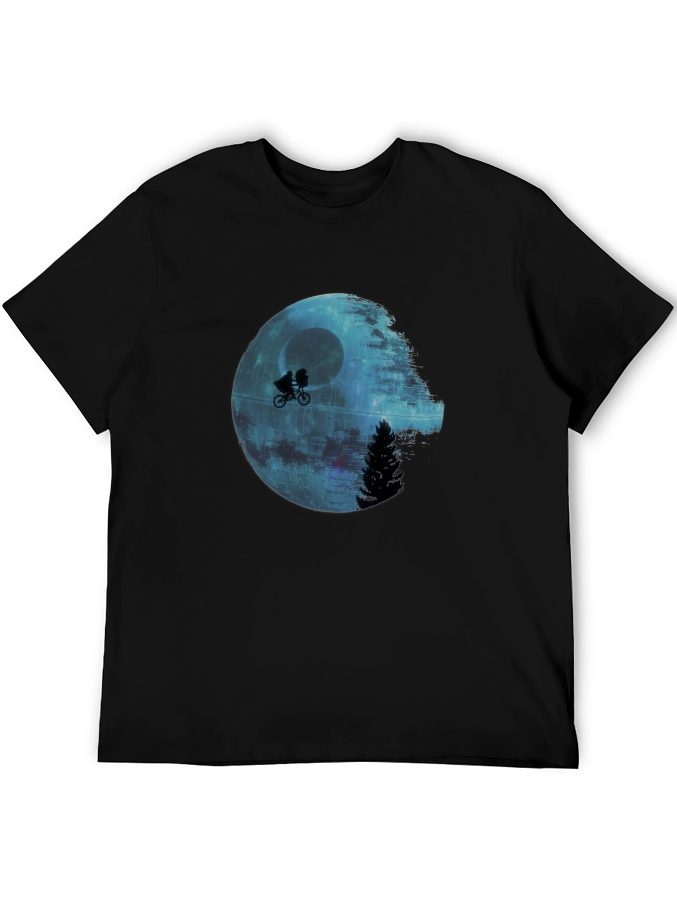 Black Star Wars Death Star E.T. Parody Black T-Shirt view 5