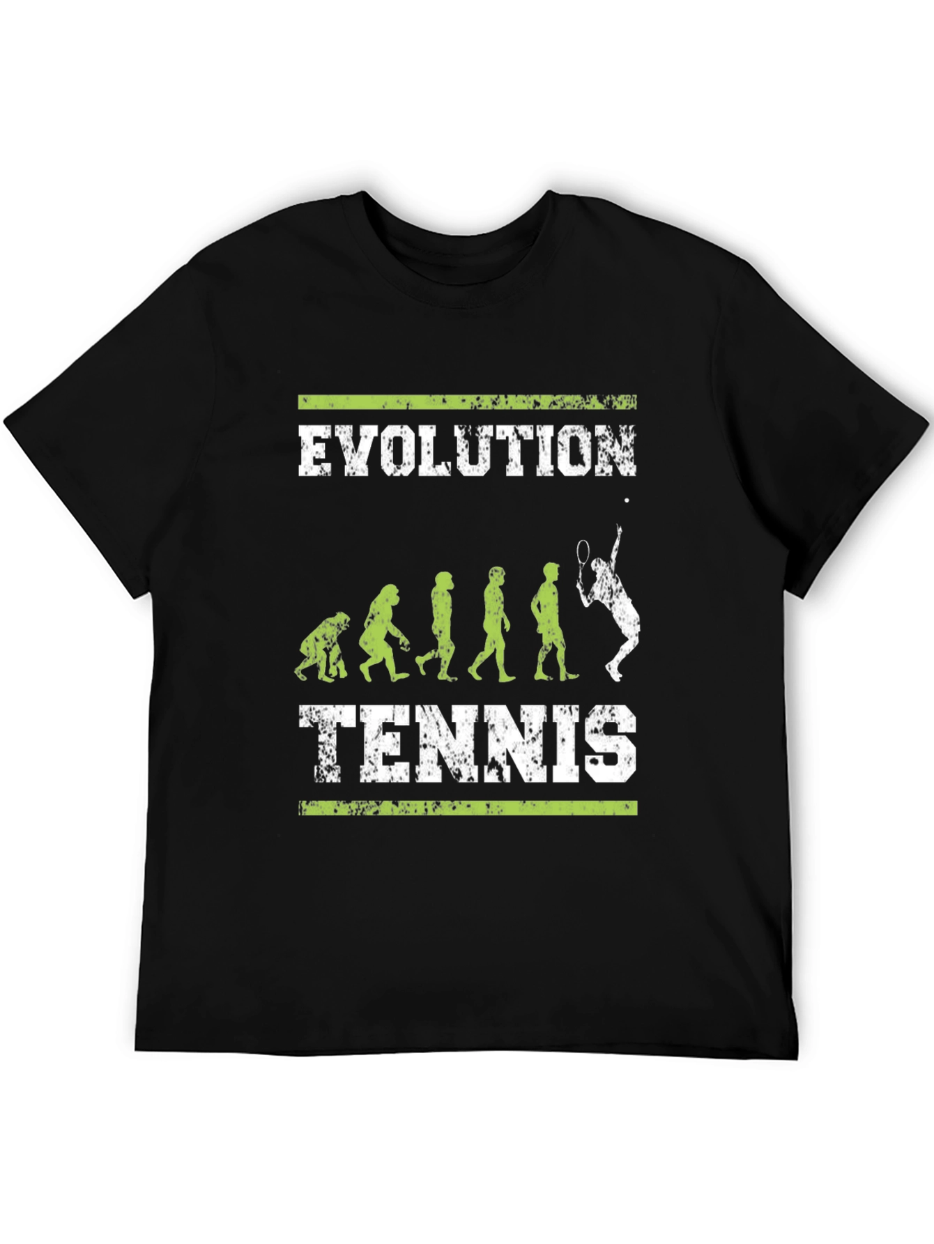 Black Evolution of Tennis Black Graphic T-Shirt view 5