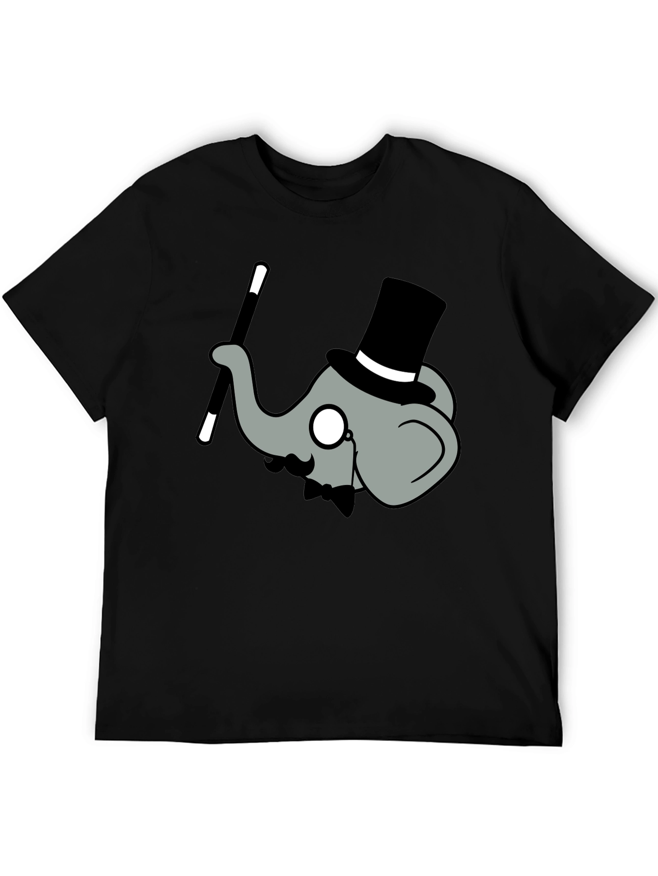 Black Elephant Magician Graphic Tee - Whimsical Cotton Shirt view 5