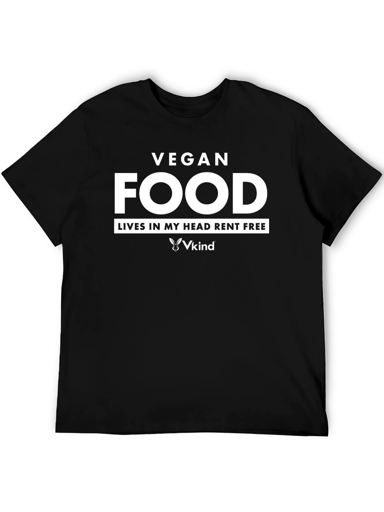 Black Vegan Food T-Shirt - Lives in My Head Rent Free view 5