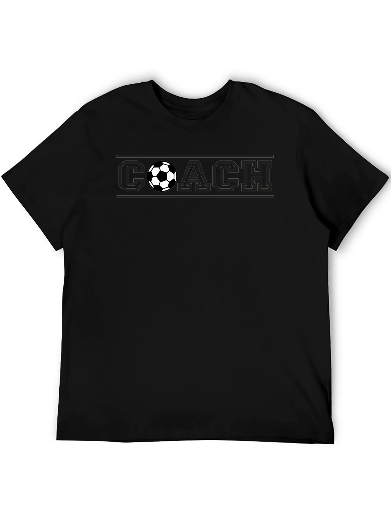 Black Soccer Coach Black T-Shirt view 5