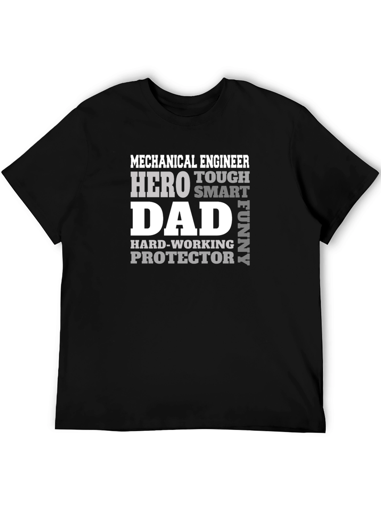 Black Mechanical Engineer Dad T-Shirt view 5