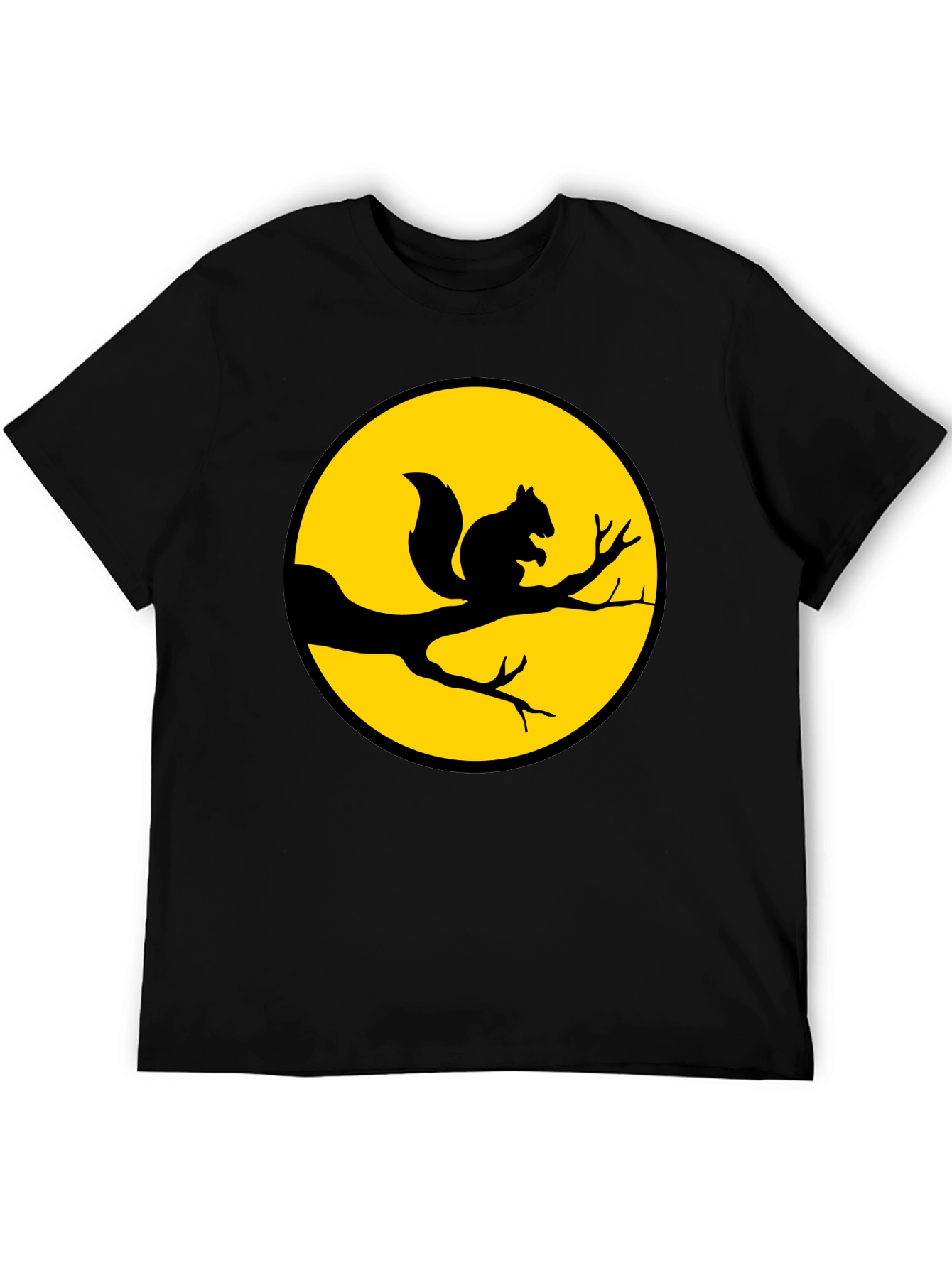 Black Squirrel Silhouette T-Shirt - Nature Inspired Graphic Tee view 5