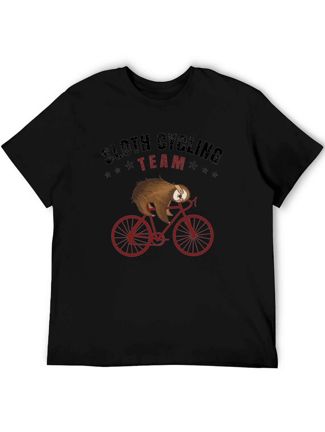 Black Sloth Cycling Team T-Shirt - Funny Animal Graphic Tee view 5