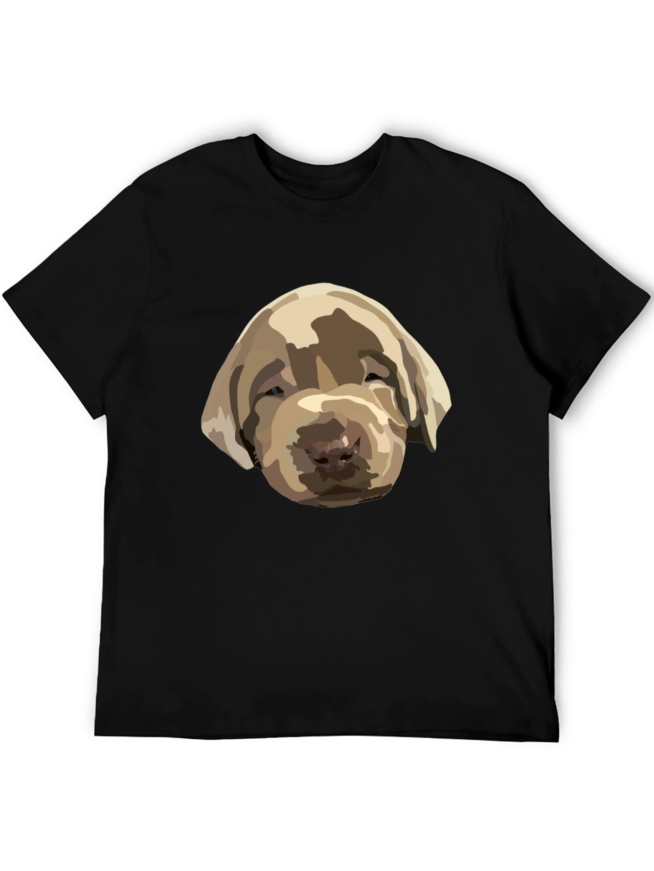 Black Dog Puppy Graphic Print Black T-Shirt view 5