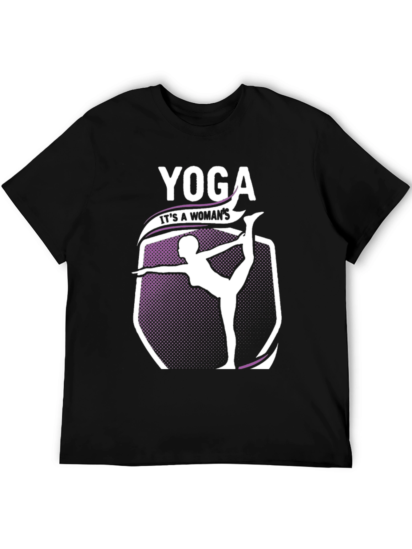 Black Yoga Woman's T-Shirt - Black Cotton Blend view 5