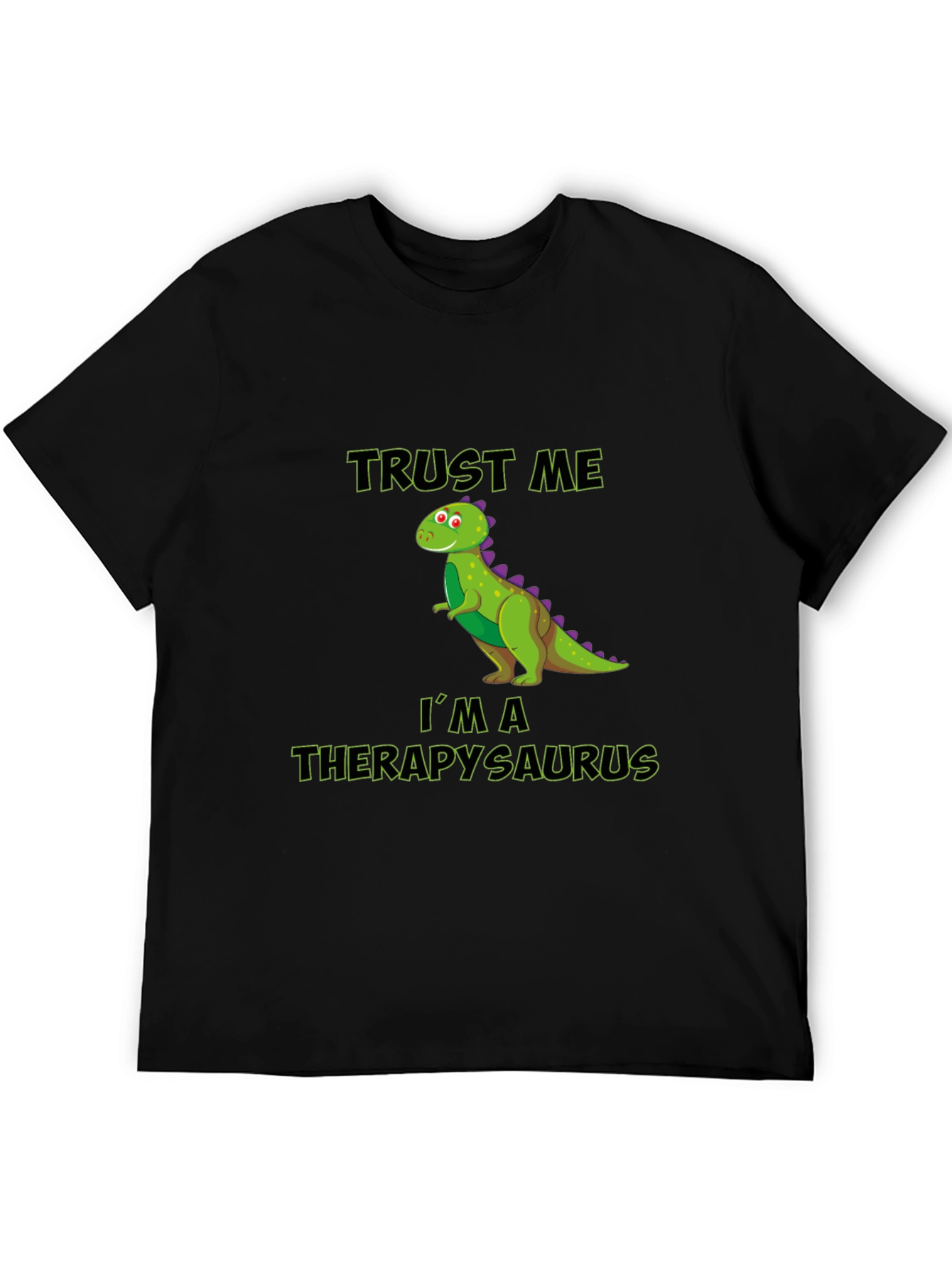 Black Therapysaurus T-Shirt - Funny Dinosaur Therapist Tee view 5