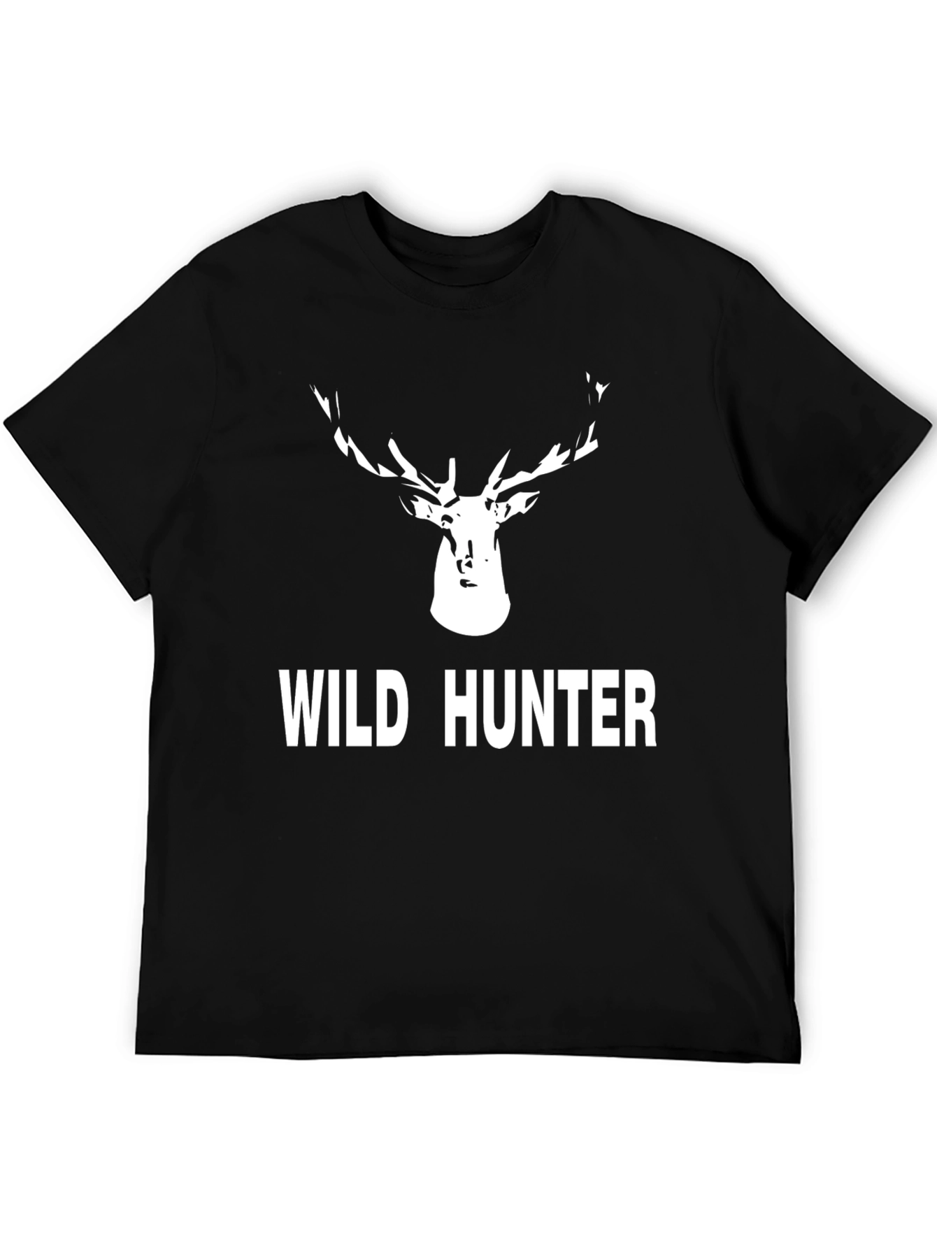 Black Wild Hunter Deer Graphic Tee - Black Cotton Blend view 5