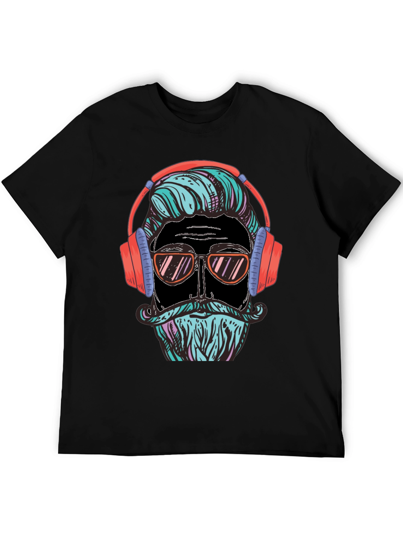 Black Cool Hipster Graphic Tee view 5