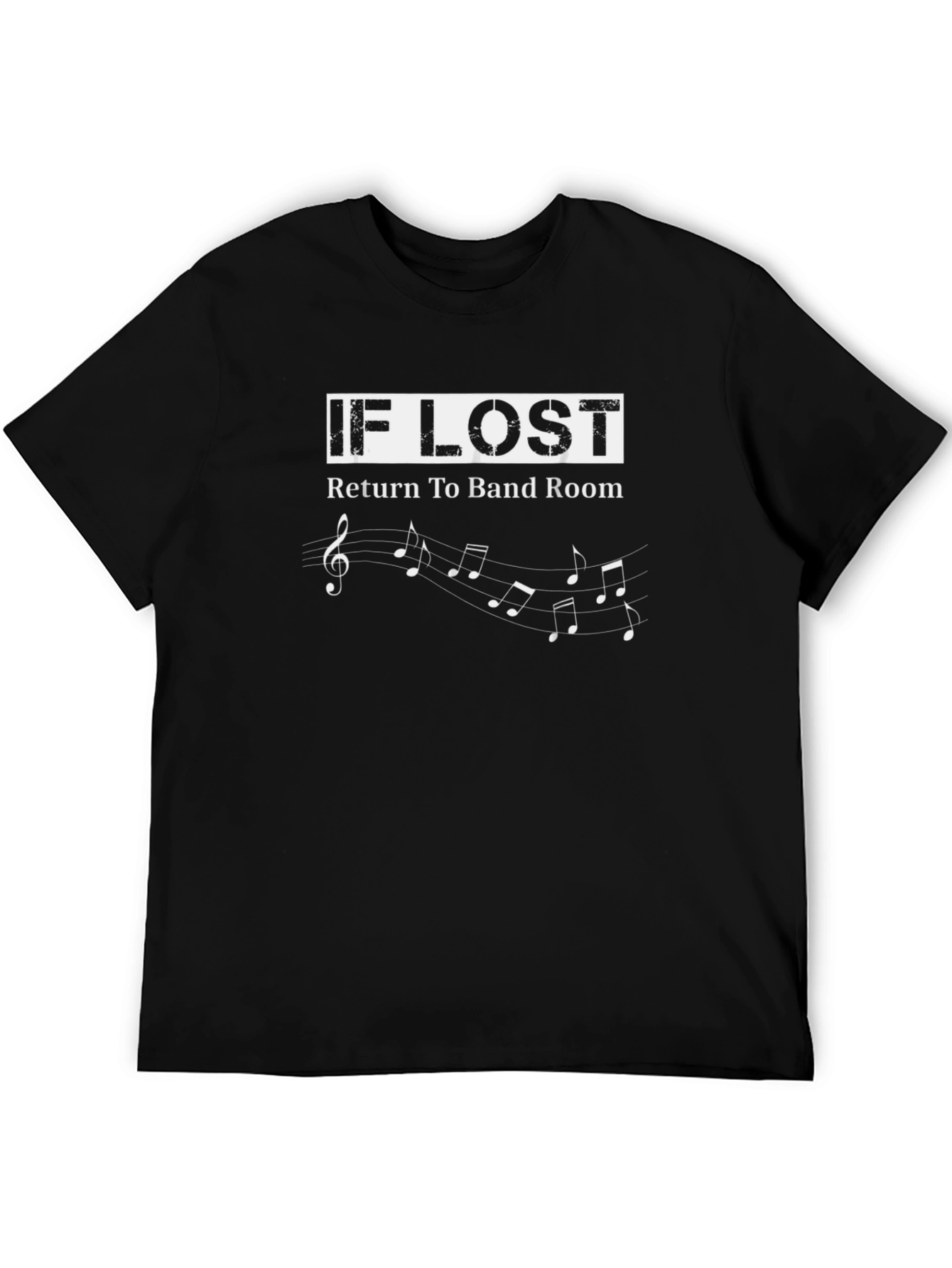 Black If Lost Return to Band Room Black T-Shirt view 5