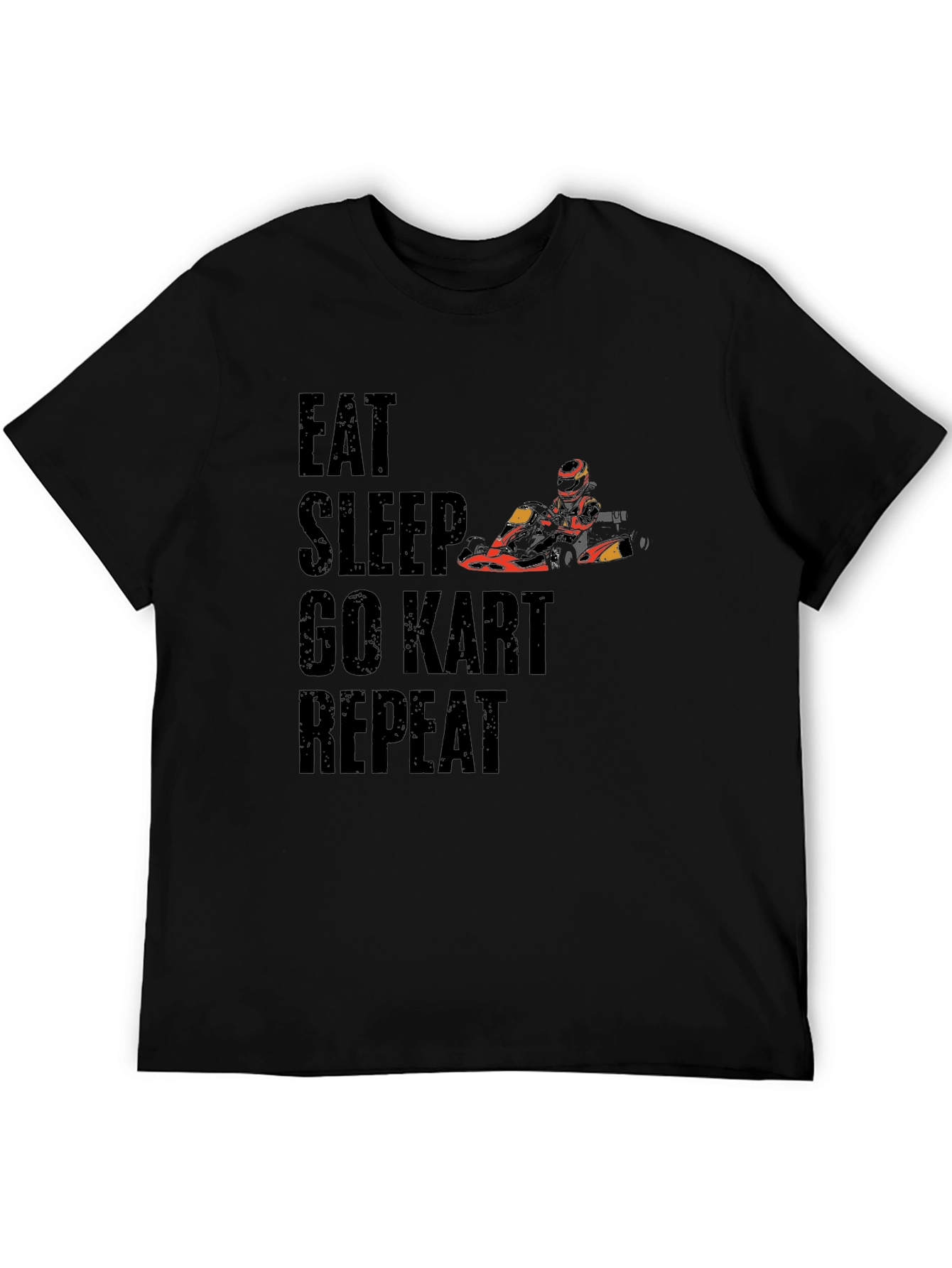 Black Eat Sleep Go Kart Repeat Graphic T-Shirt view 5