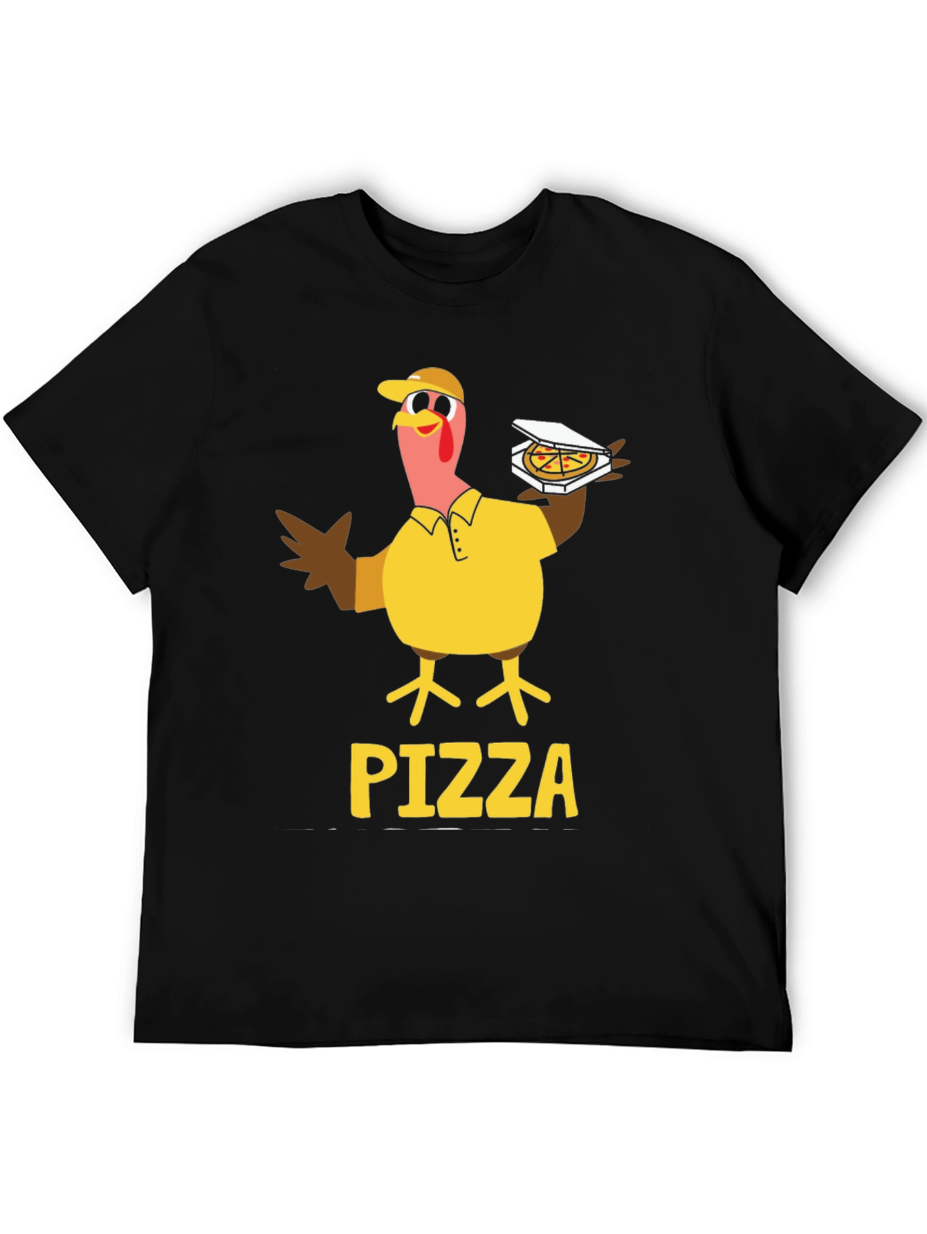 Black Pizza Turkey Graphic T-Shirt view 5