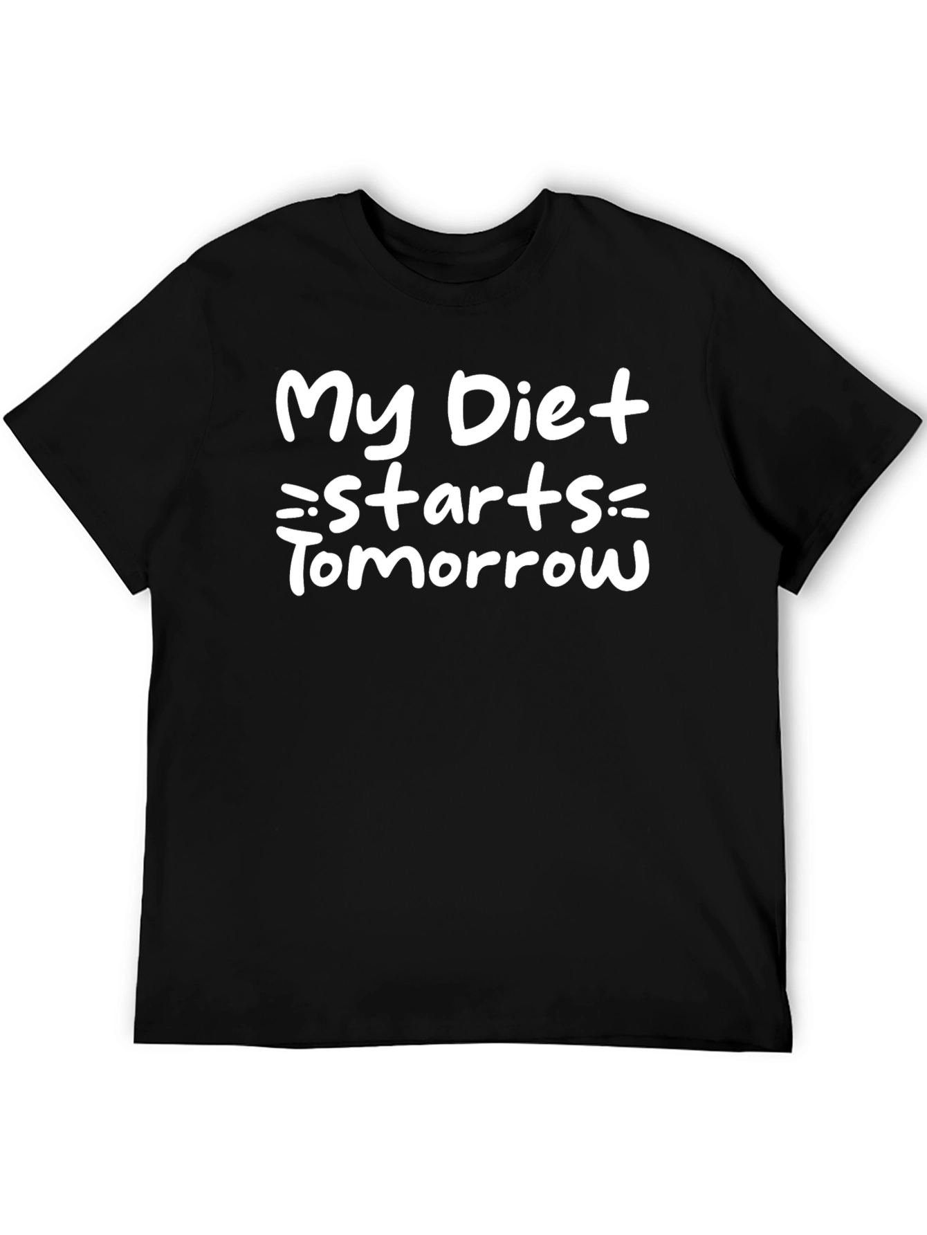 Black Funny Diet T-Shirt - My Diet Starts Tomorrow! view 5