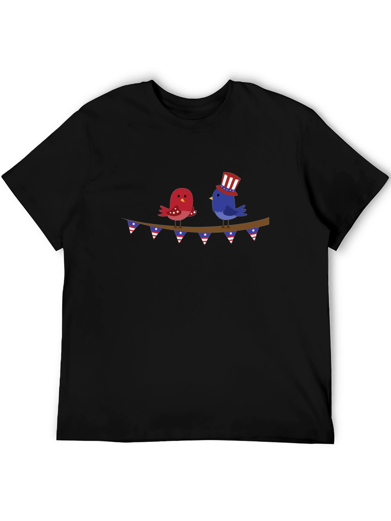 Black Patriotic Birds T-Shirt view 5