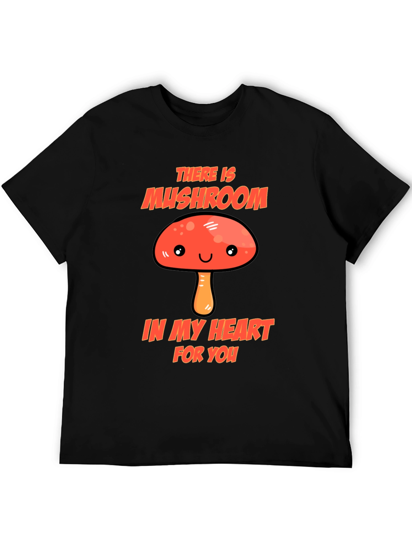 Black Mushroom Heart T-Shirt - Funny Graphic Tee view 5