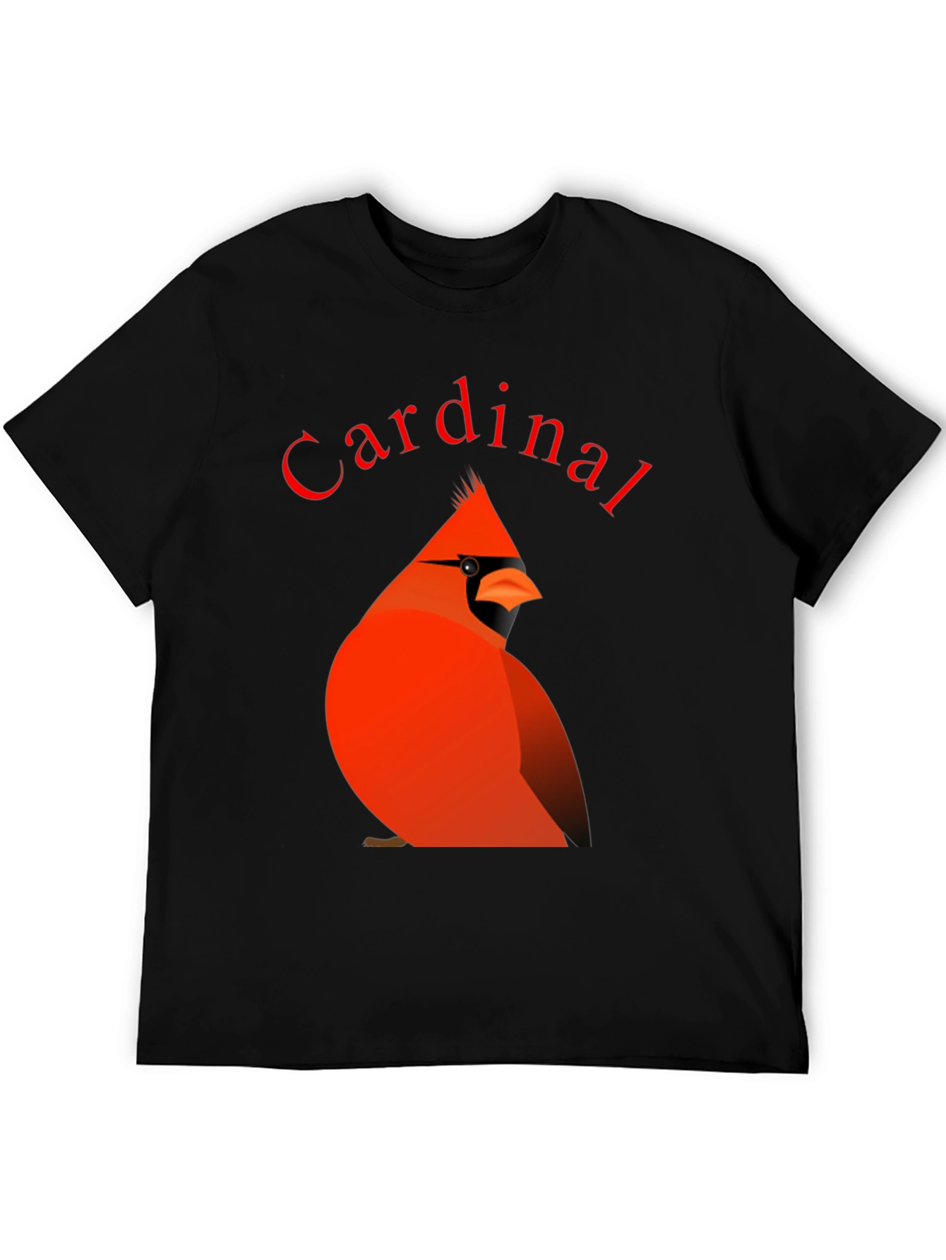 Black Cardinal Bird Graphic Tee - Black Cotton T-Shirt view 5