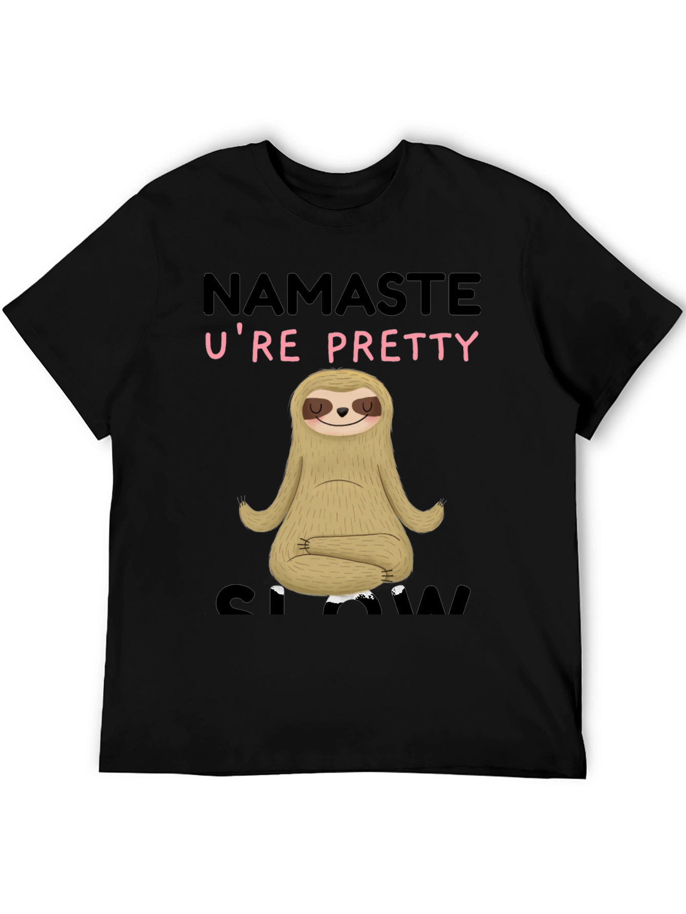 Black Namaste U're Pretty Sloth T-Shirt - Relaxed Fit view 5