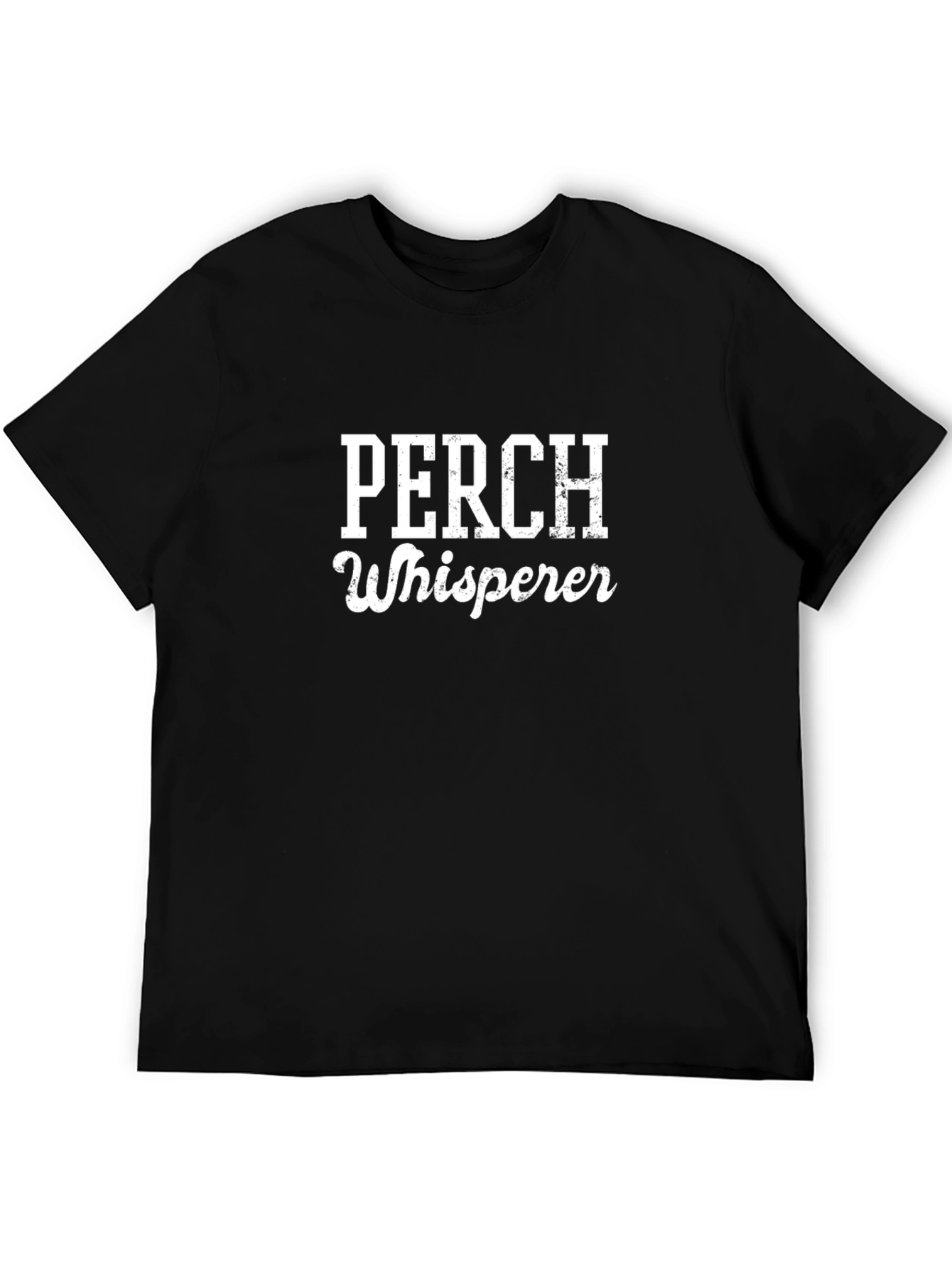 Black Perch Whisperer Graphic T-Shirt - Angler Humor view 5