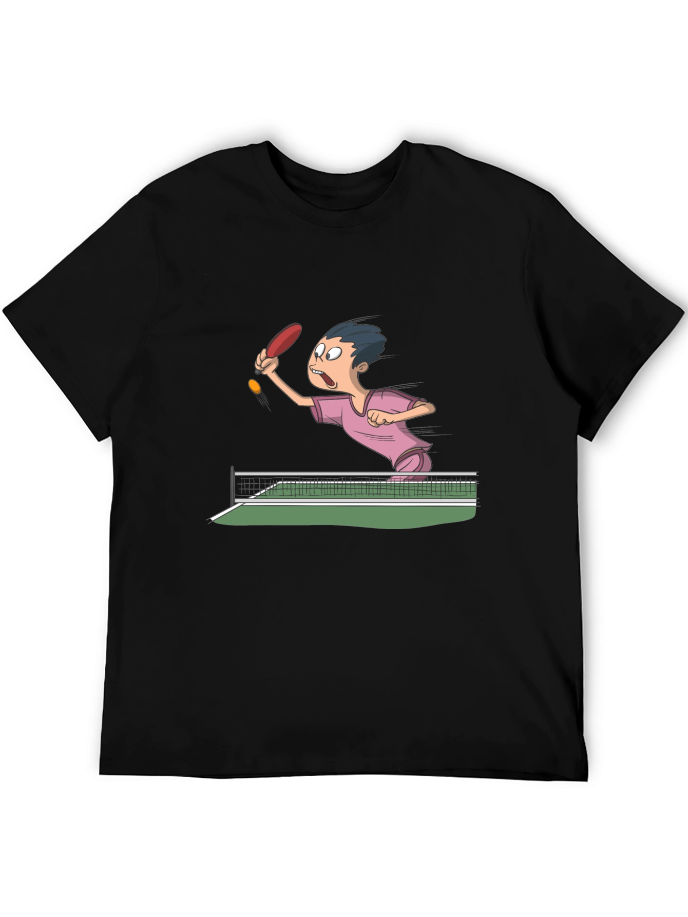 Black Ping Pong Cartoon T-Shirt view 5