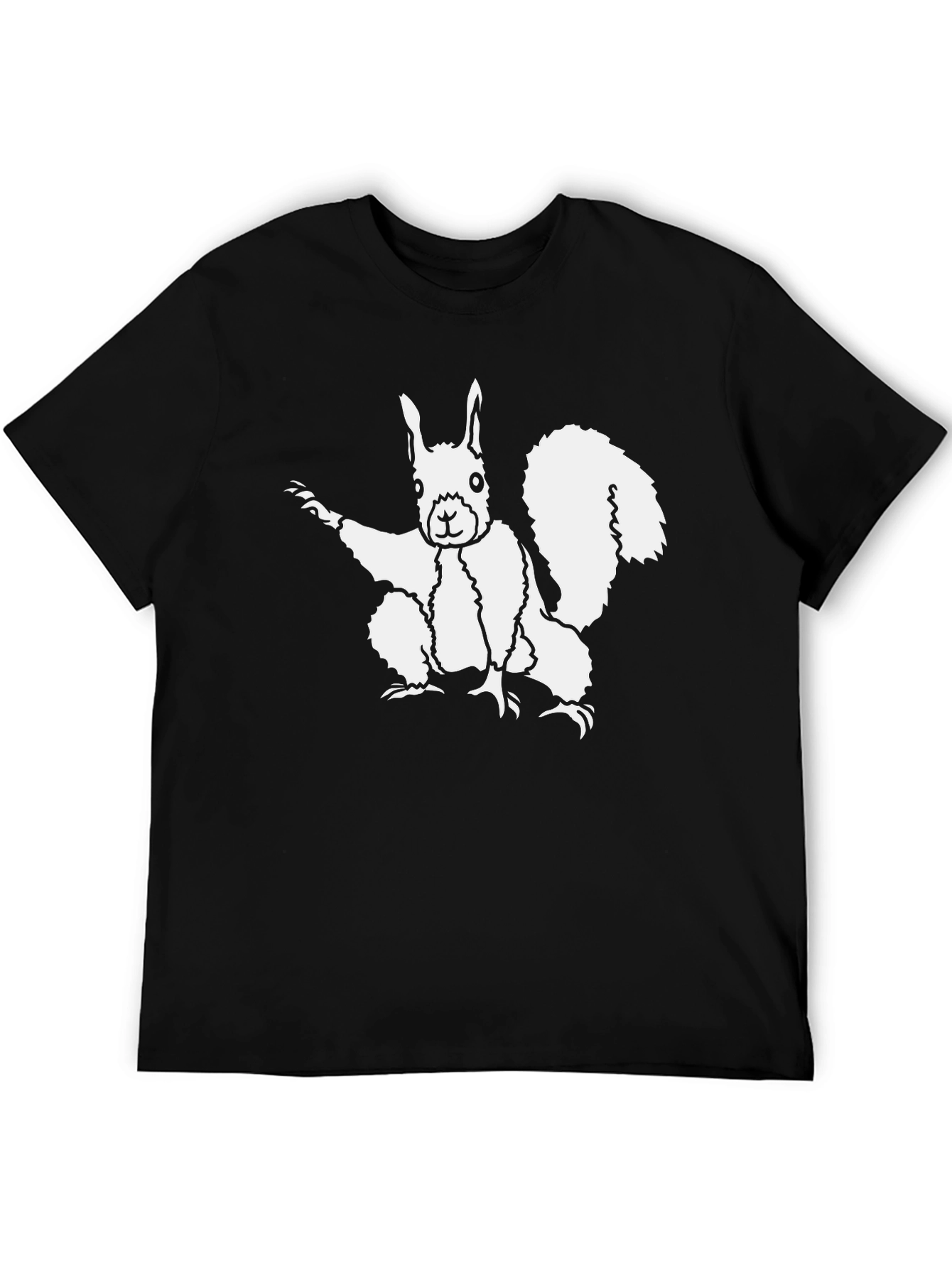 Black Squirrel Graphic Tee - Black Cotton T-Shirt view 5