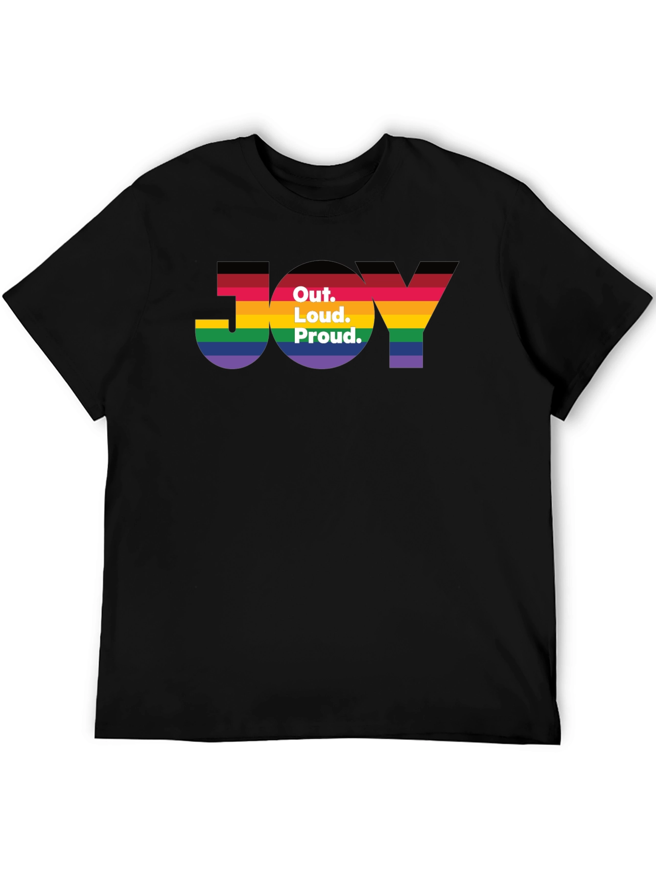 Black Out. Loud. Proud. JOY T-Shirt - Pride Rainbow Tee view 5