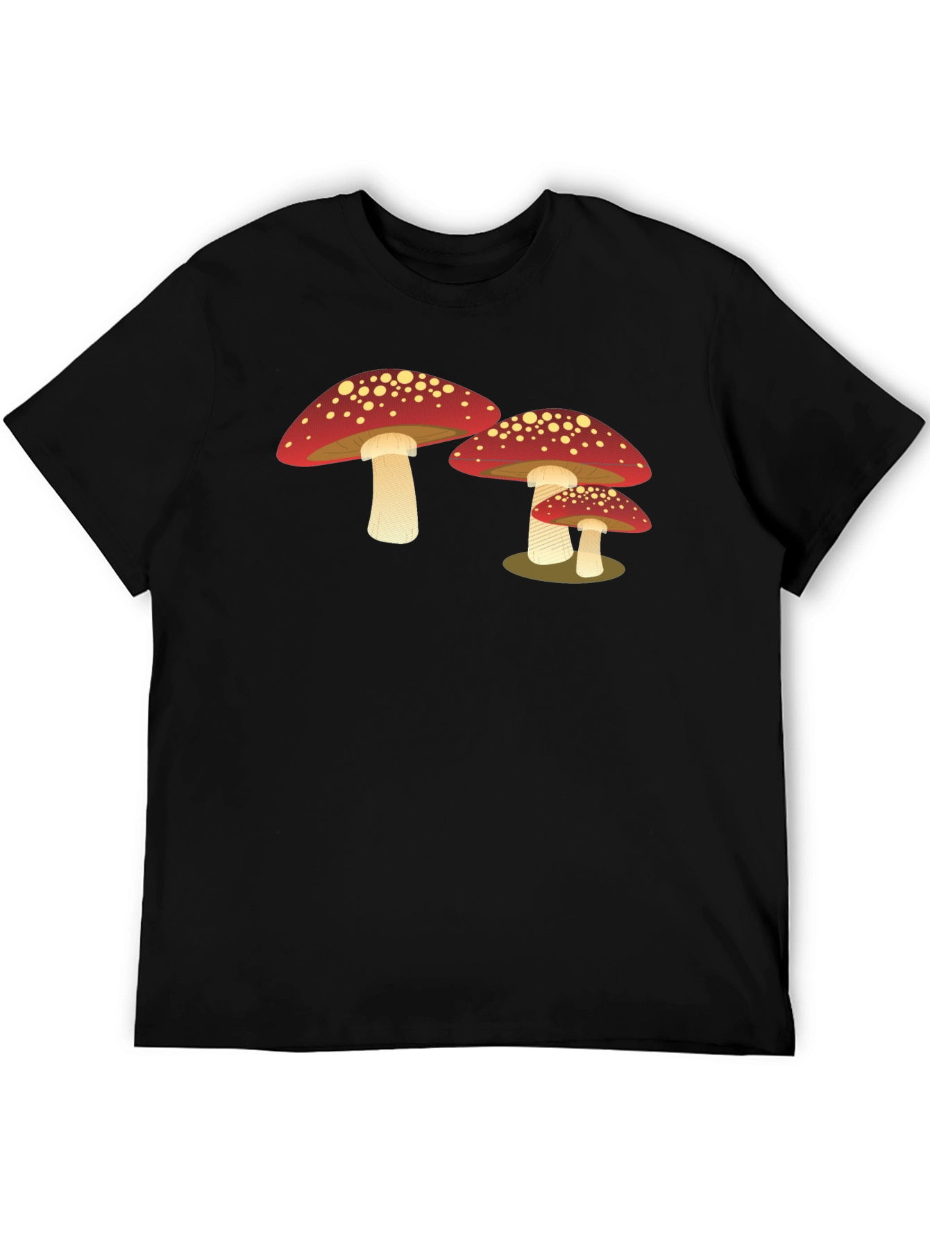 Black Mushroom Graphic T-Shirt - Cool Casual Tee view 5