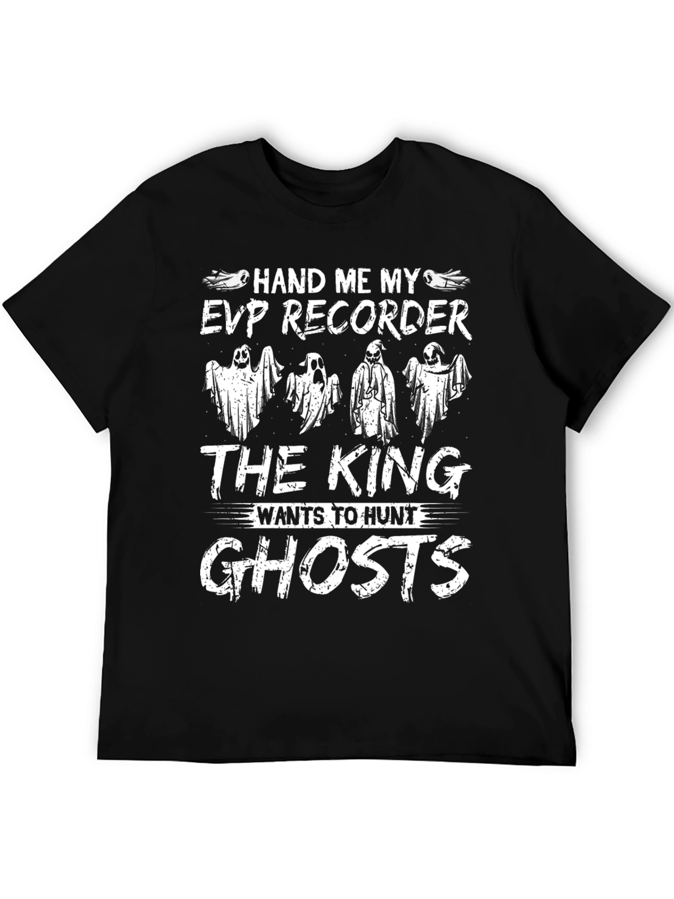 Black EVP Recorder Ghost Hunting T-Shirt view 5