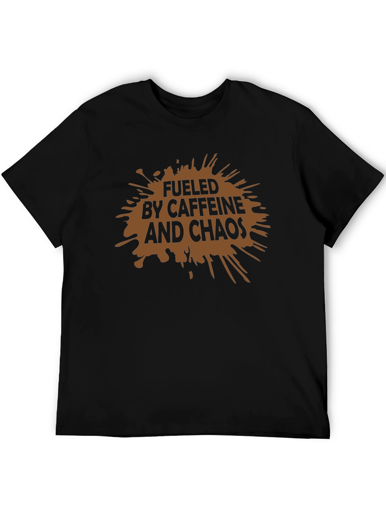 Black Fueled By Caffeine and Chaos T-Shirt - Black view 5
